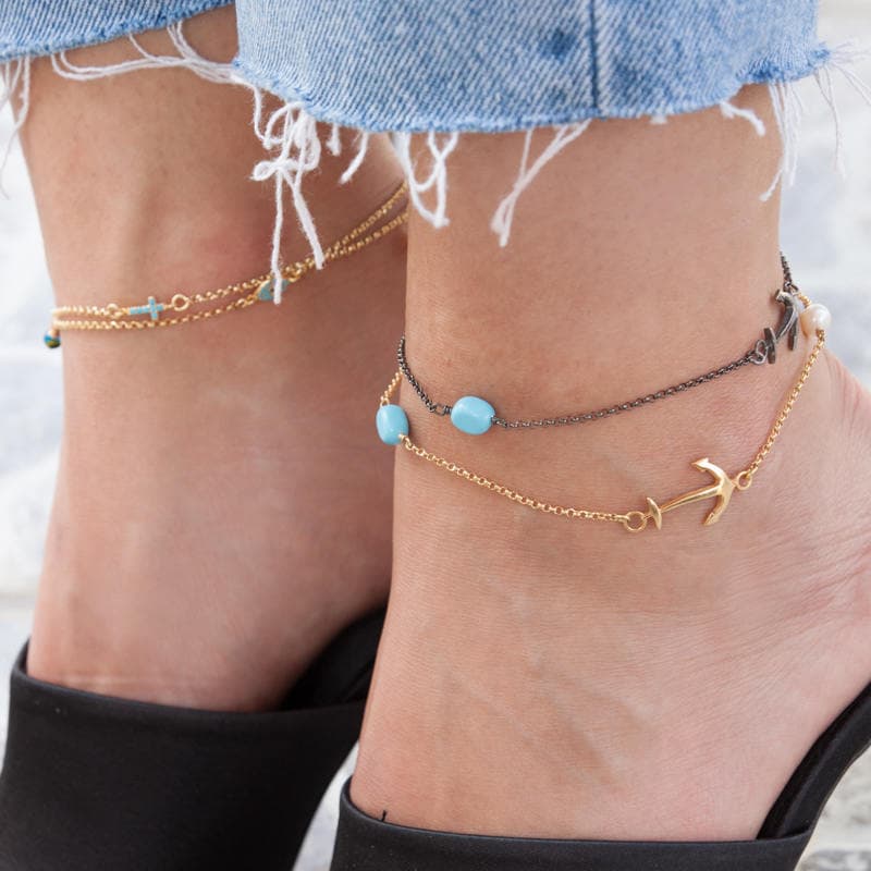 Silver Anchor Anklet — additional product image 3 from AntEva Crafts