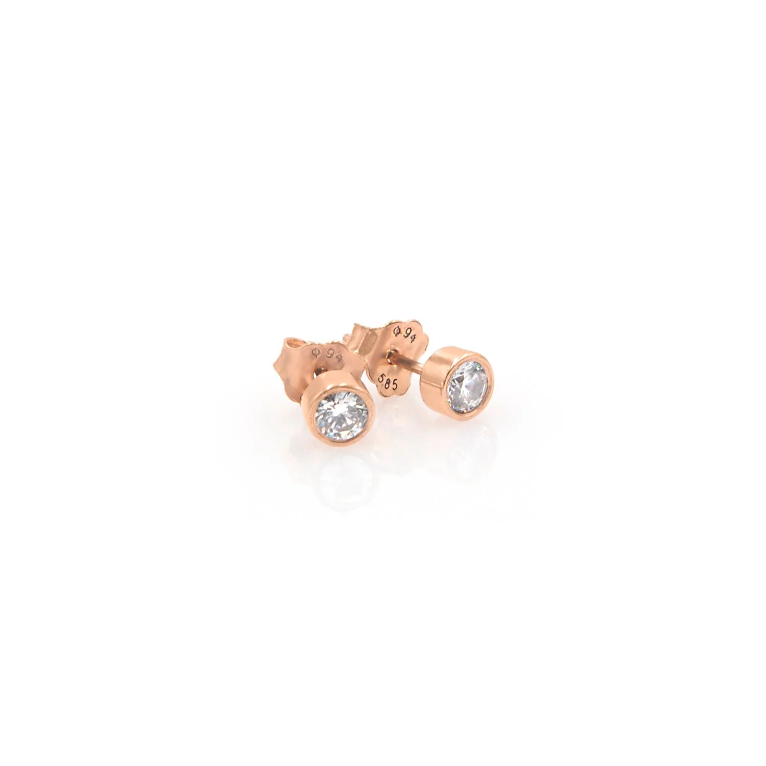 Diamond Stud Bezel Earrings — additional product image 3 from AntEva Crafts