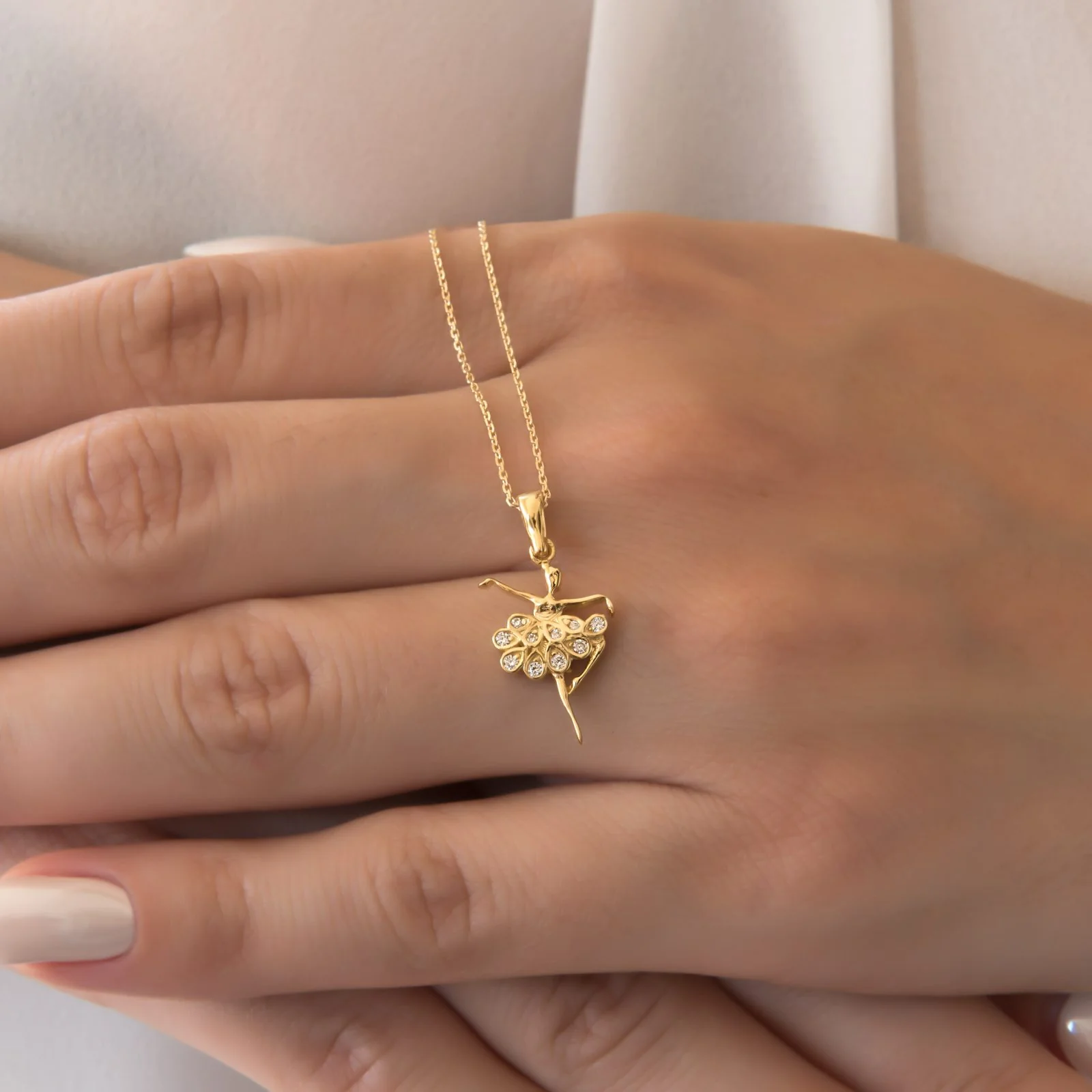 Ballerina Design Gold Necklace — additional product image 4 from AntEva Crafts