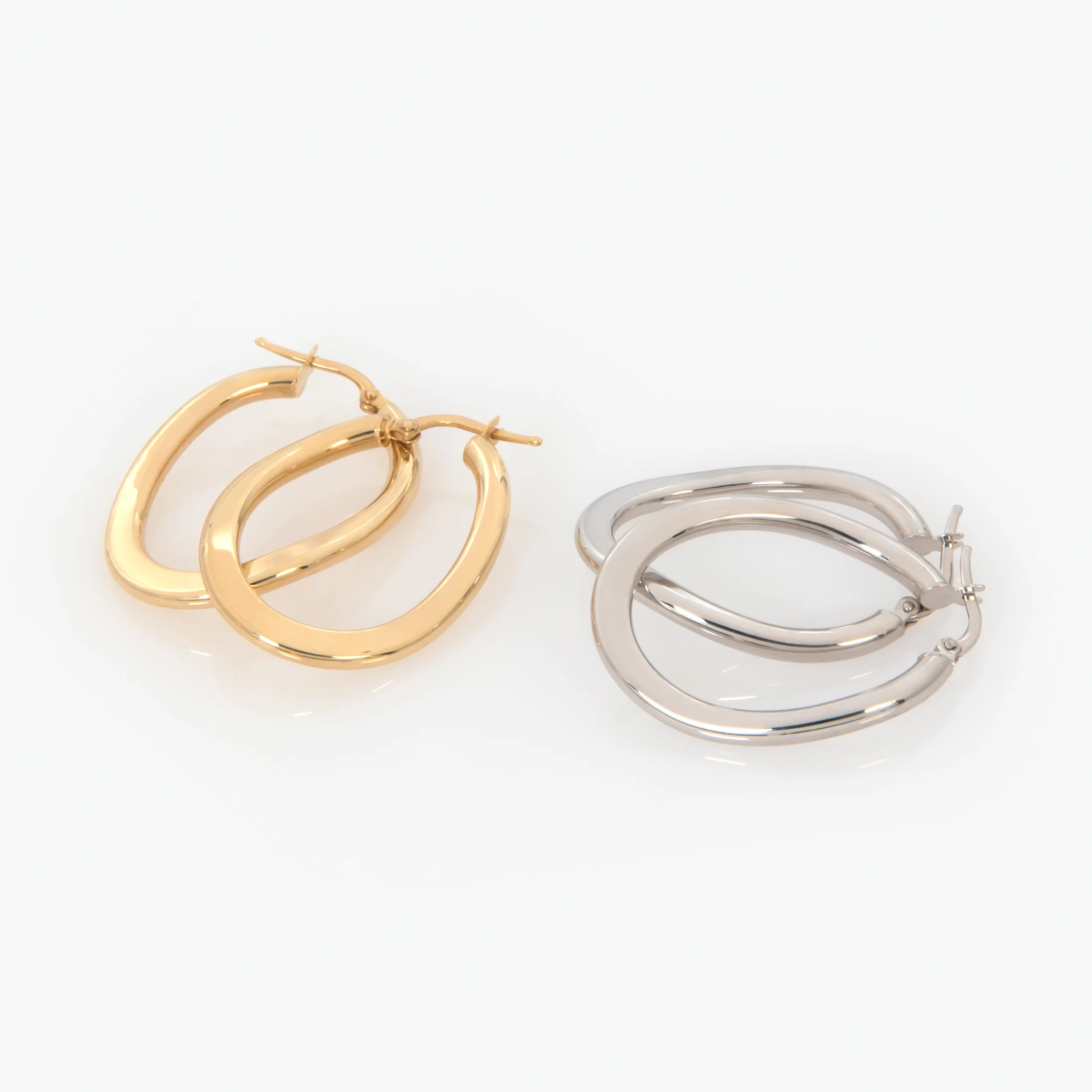 Wavy Oval Hoop Earrings — additional product image 3 from AntEva Crafts