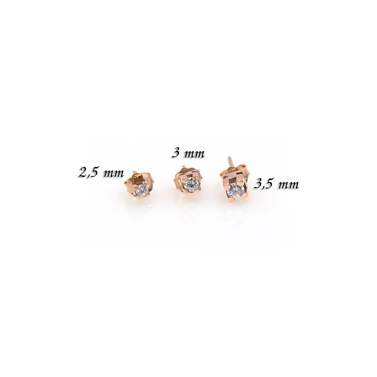 Square Stud Solitaire Earrings — additional product image 3 from AntEva Crafts