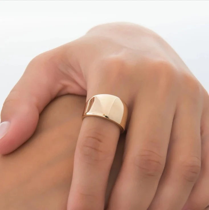 Wide Dome Gold Ring — additional product image 3 from AntEva Crafts