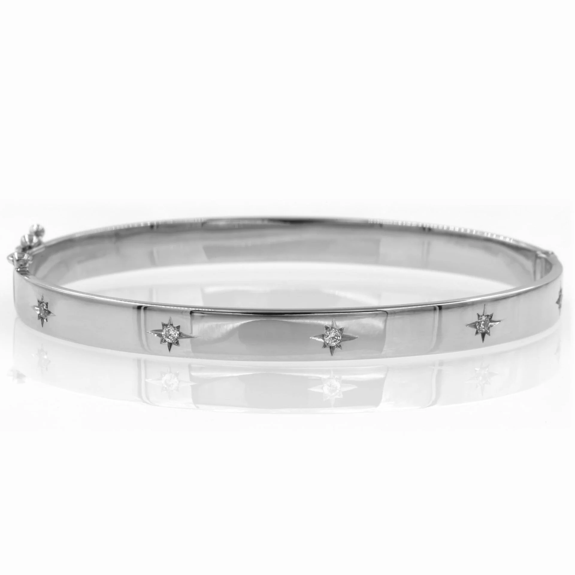 Diamond North Star Hinged Bracelet with 5 gems — additional product image 6 from AntEva Crafts