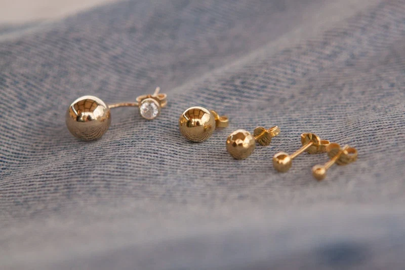 Ball Stud Earrings — additional product image 3 from AntEva Crafts