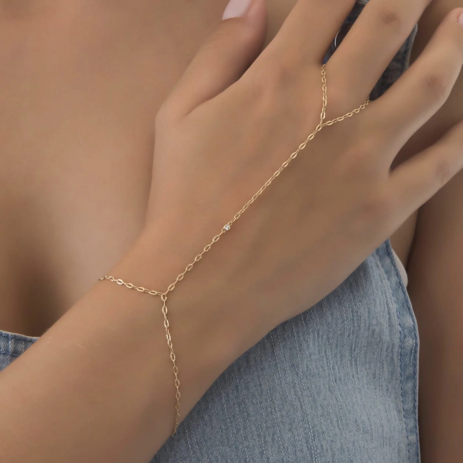 Diamond Hand Chain Bracelet — additional product image 5 from AntEva Crafts