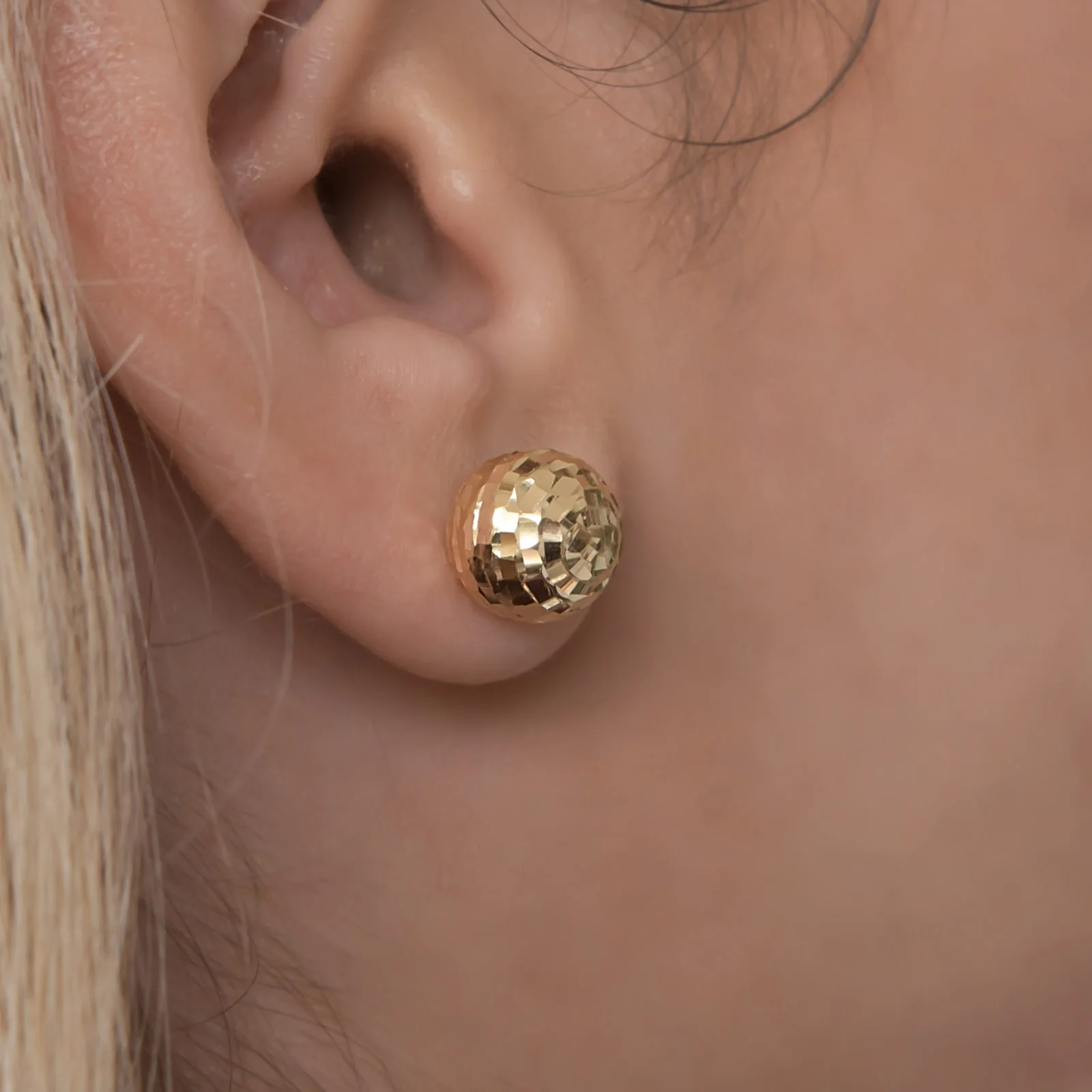 Hammered Ball Earrings Big — additional product image 5 from AntEva Crafts