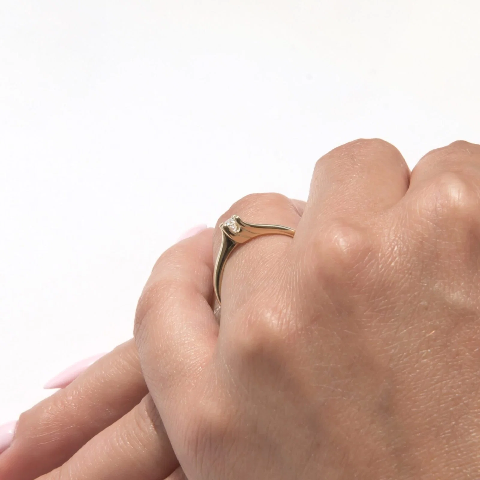 14k Diamond Solitaire Ring — additional product image 5 from AntEva Crafts