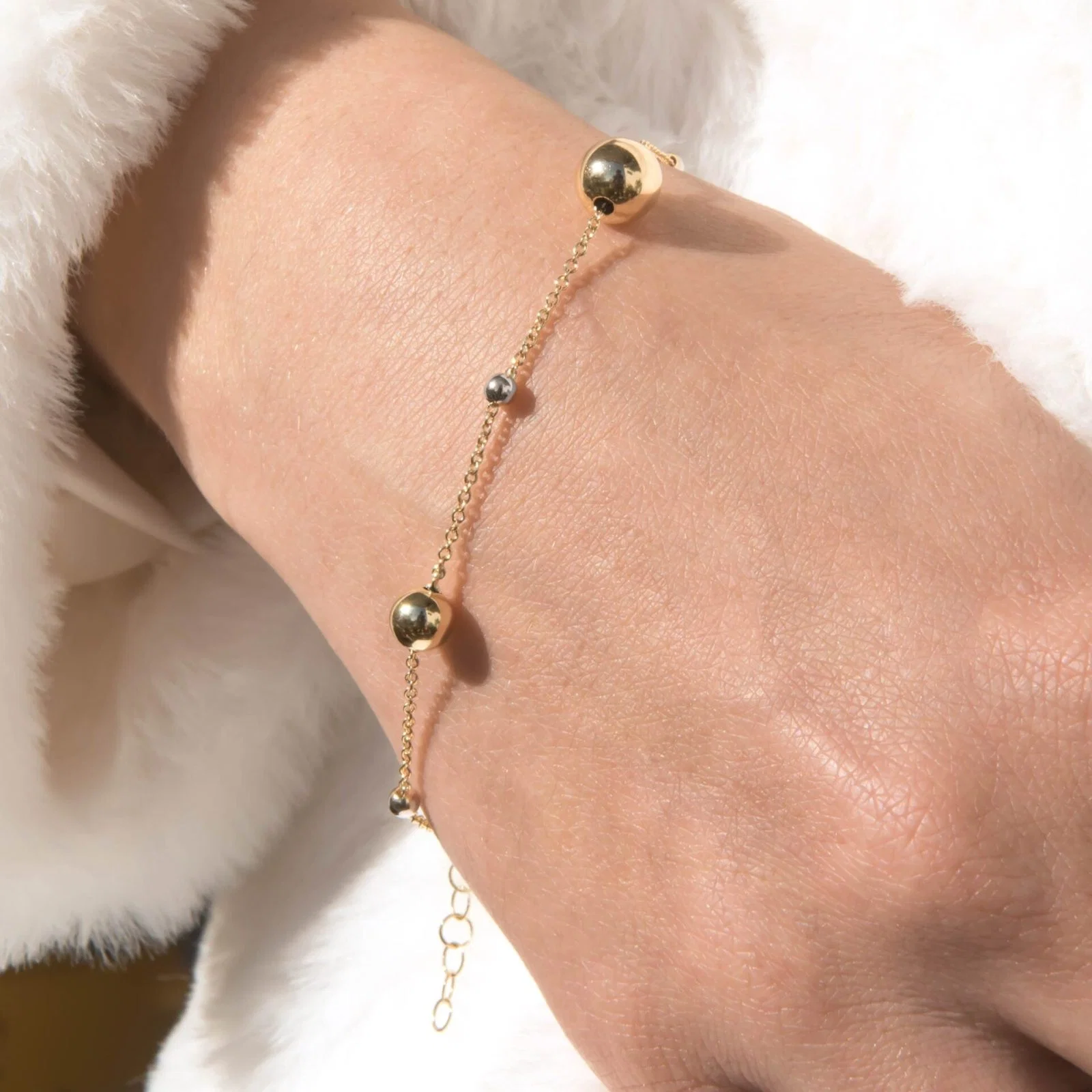 Beaded Two-Tone Ball Bracelet — additional product image 2 from AntEva Crafts