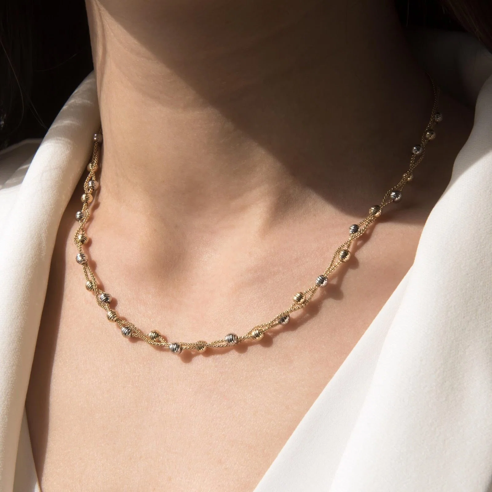 Two Tone Beaded Necklace — additional product image 4 from AntEva Crafts