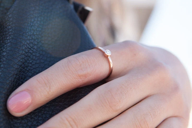 Solitaire Bezel Diamond Ring — additional product image 2 from AntEva Crafts