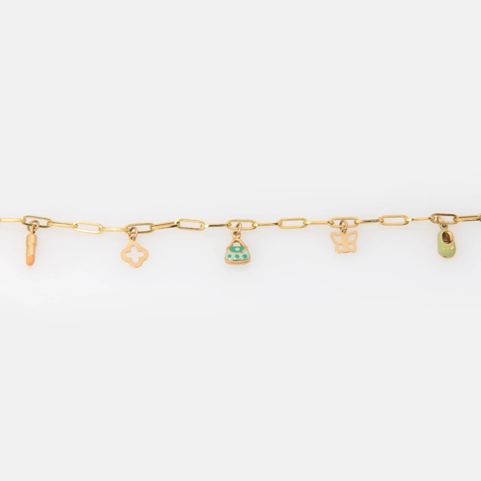 Gold Chain Charm Bracelet — additional product image 2 from AntEva Crafts