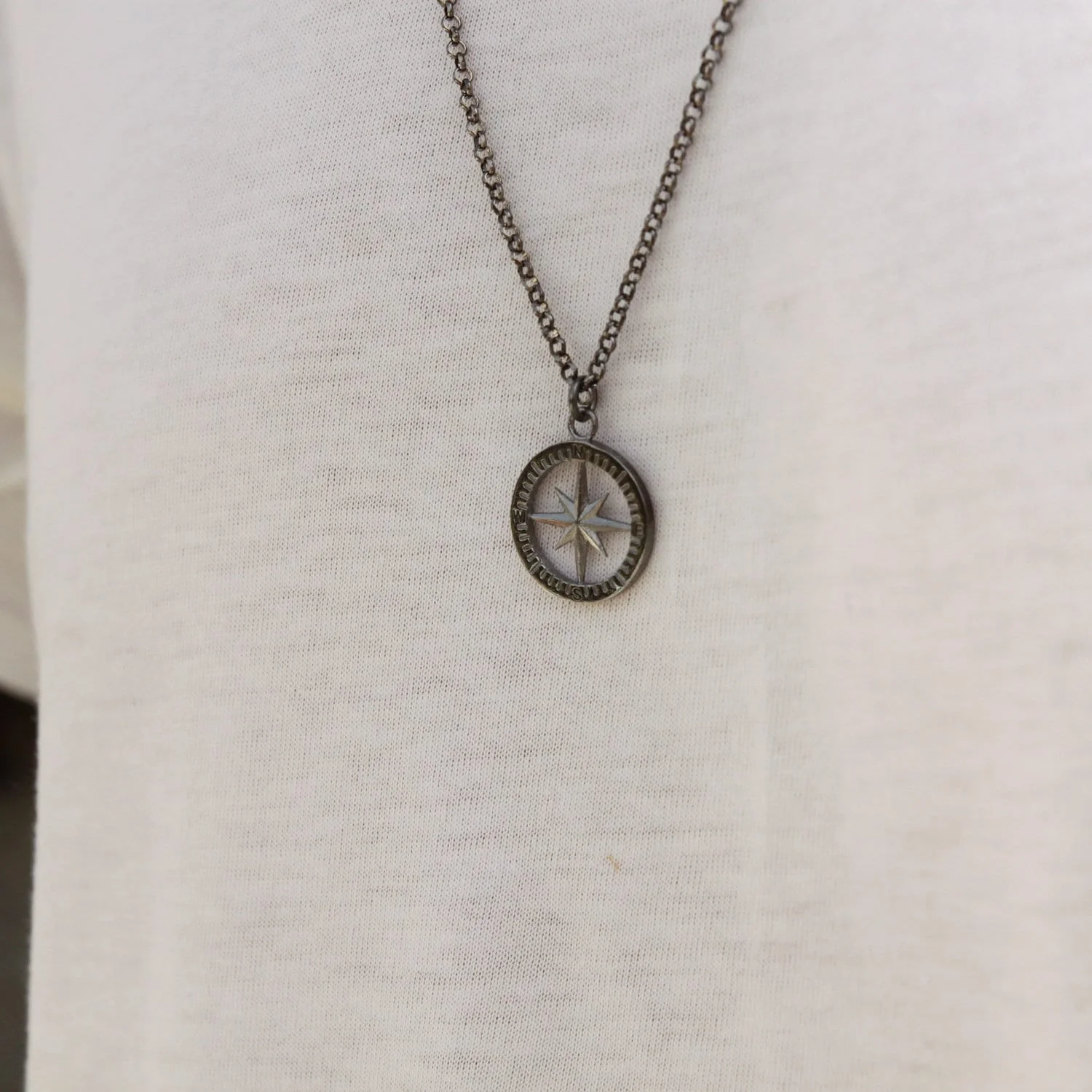 Silver Compass Necklace — additional product image 7 from AntEva Crafts