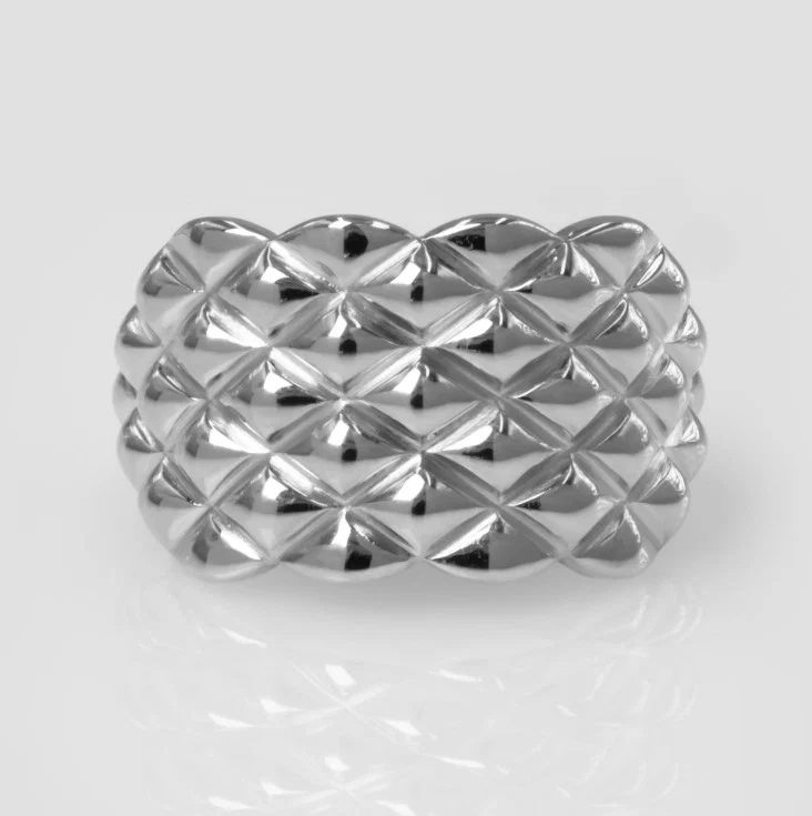 Quilted Dome Diamond Cut Ring — additional product image 5 from AntEva Crafts