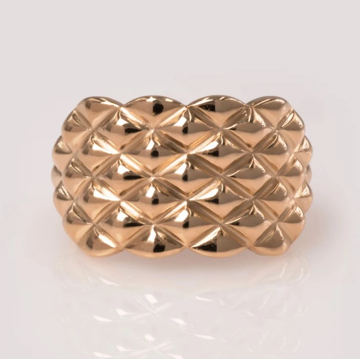 Quilted Dome Diamond Cut Ring — additional product image 6 from AntEva Crafts