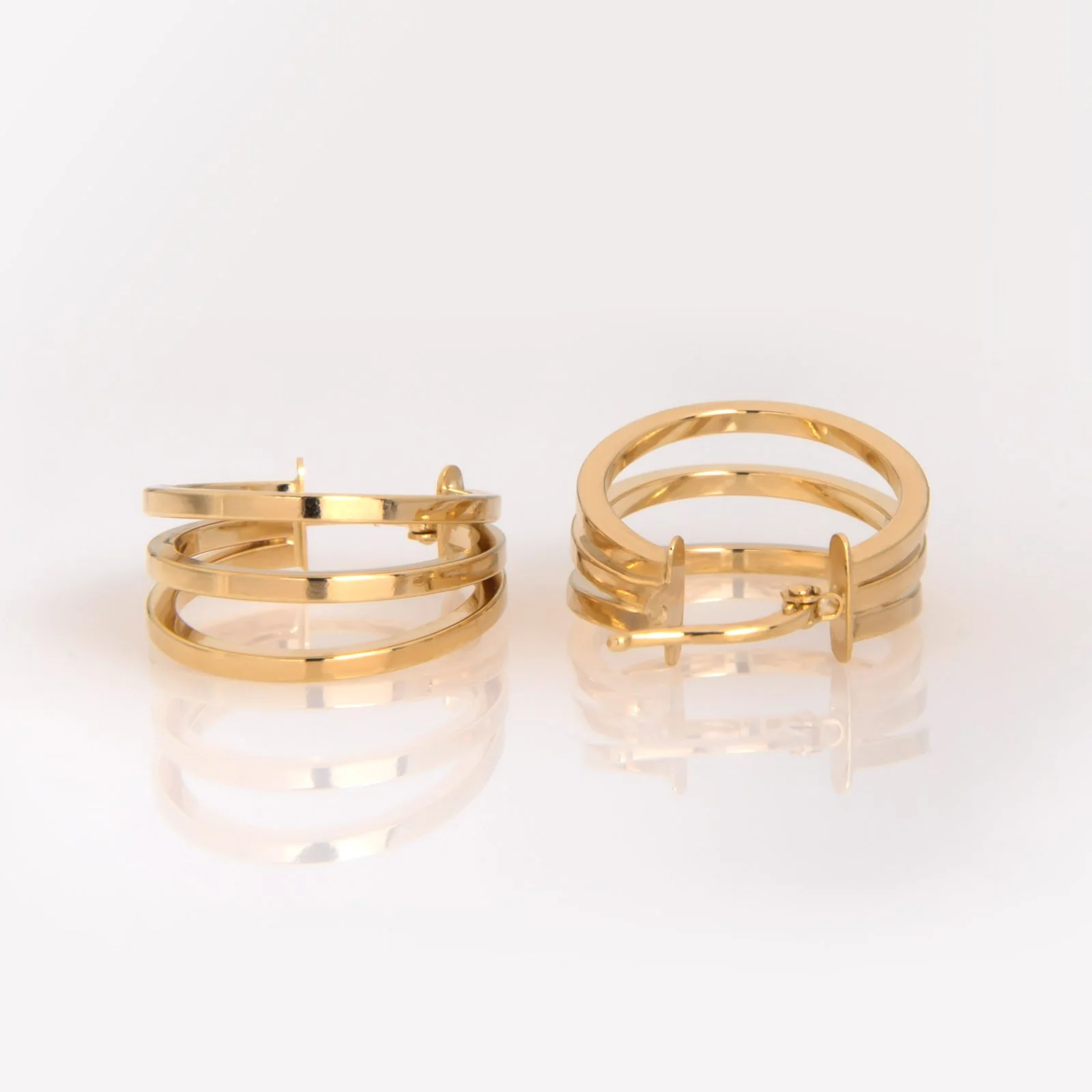 Oval Shaped Triple Line Earrings — additional product image 3 from AntEva Crafts