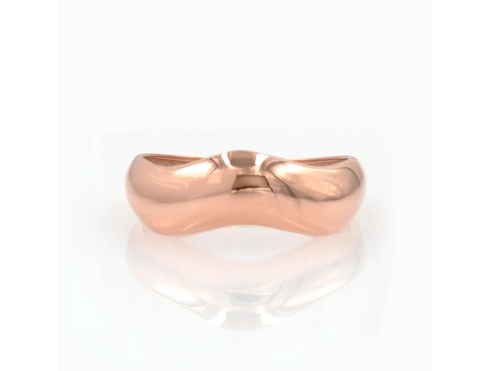 Wavy Dome 14k Gold Vermeil Ring — additional product image 4 from AntEva Crafts