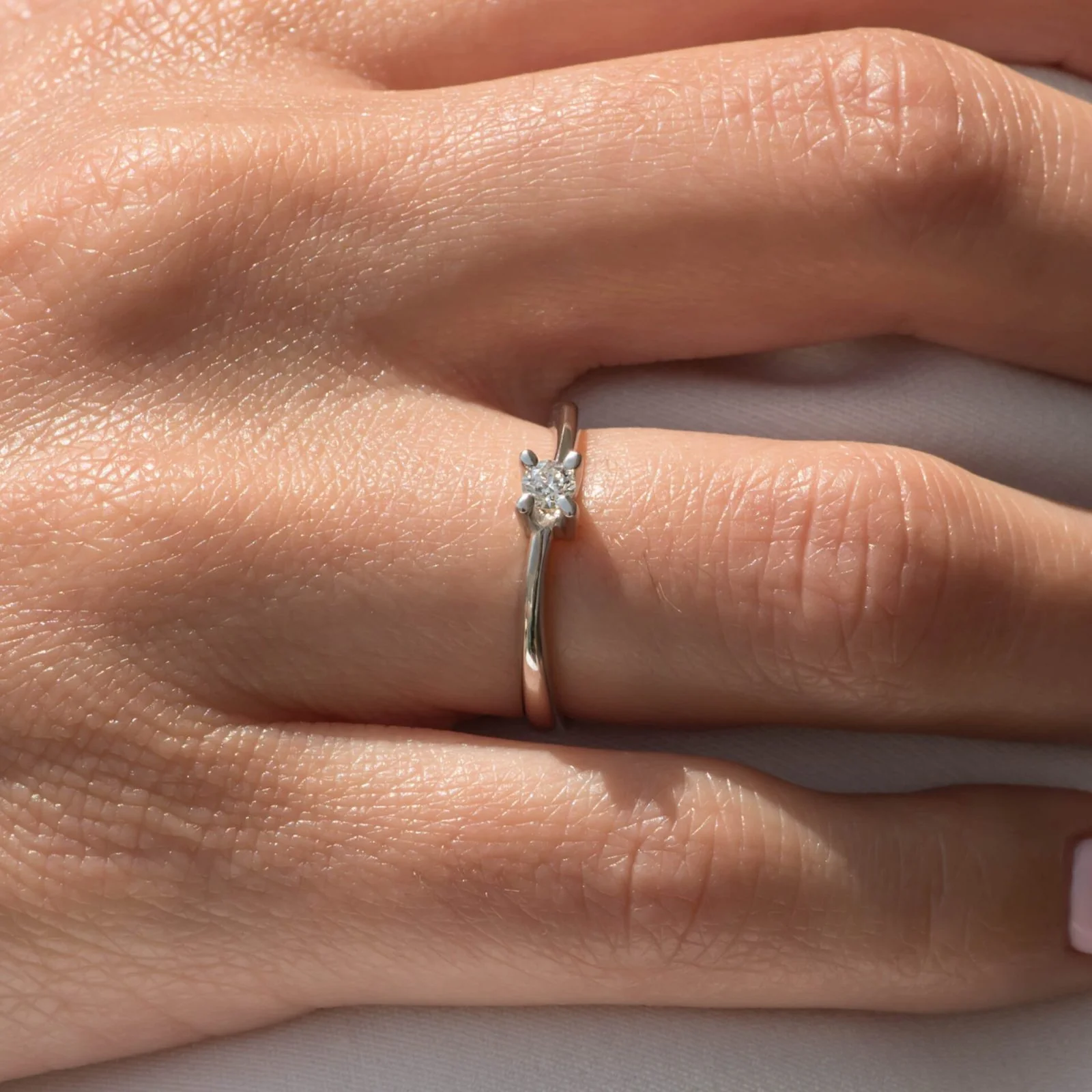 Diamond Gold Solitaire Ring — additional product image 3 from AntEva Crafts