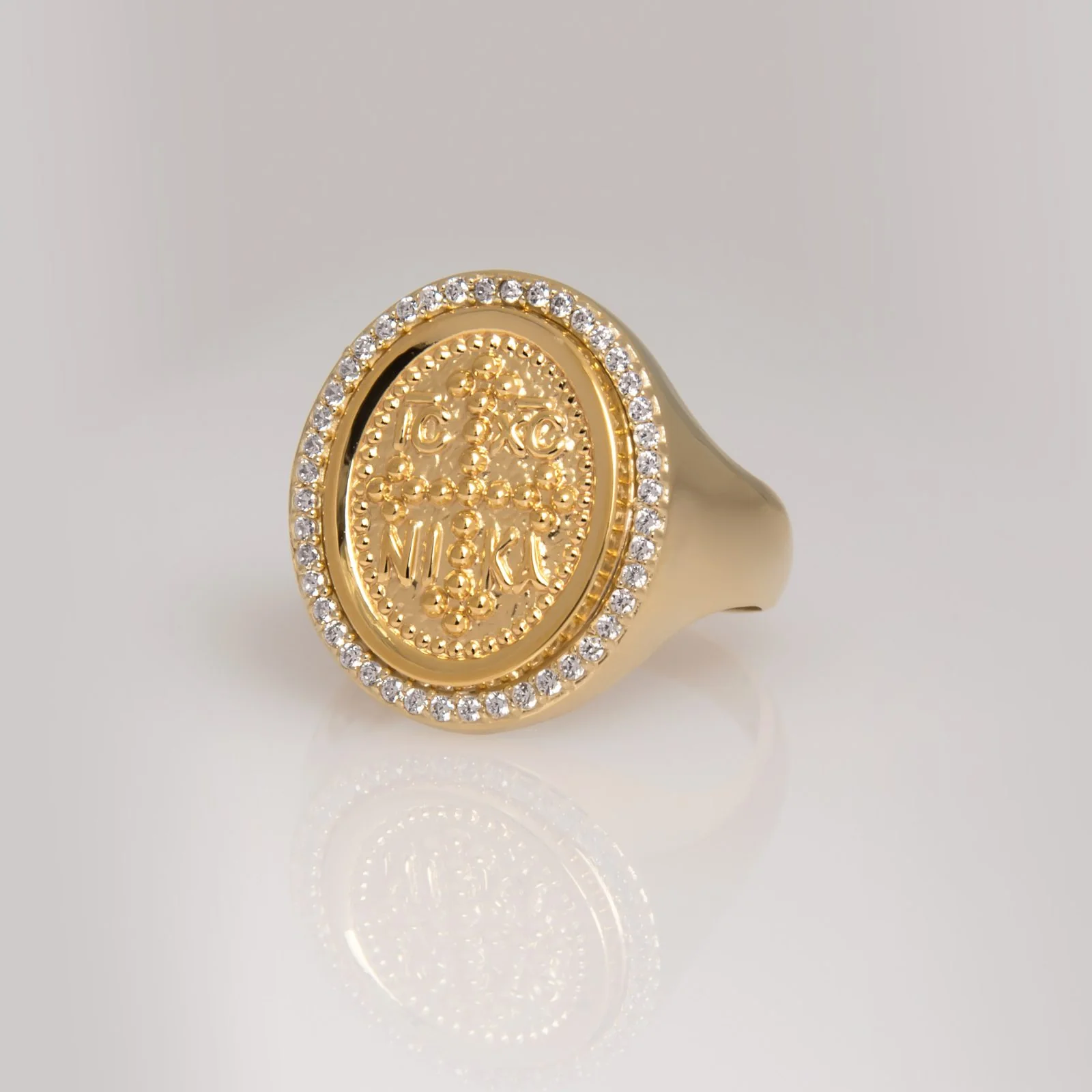 Oval Halo Christian Cross Ring — additional product image 3 from AntEva Crafts