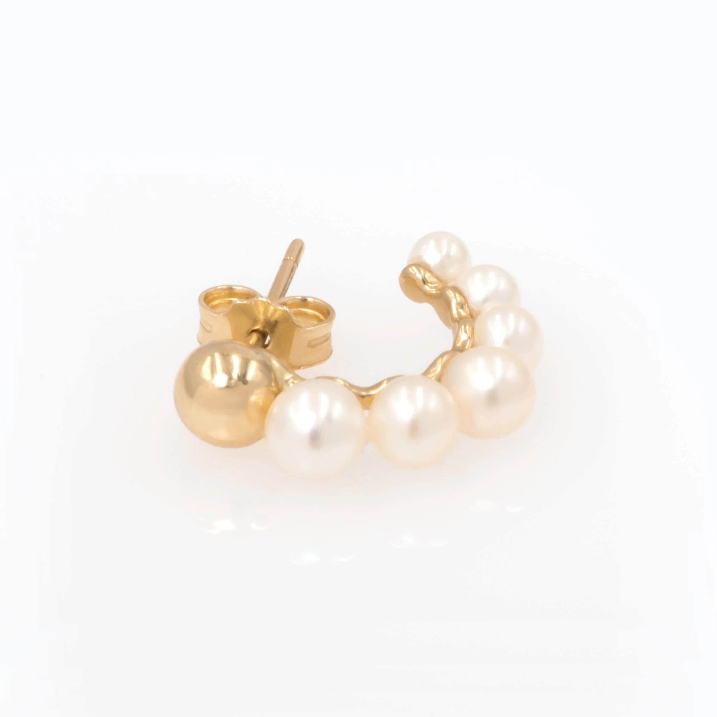 Pearl Hoop Earrings with 6 Pearls — additional product image 4 from AntEva Crafts
