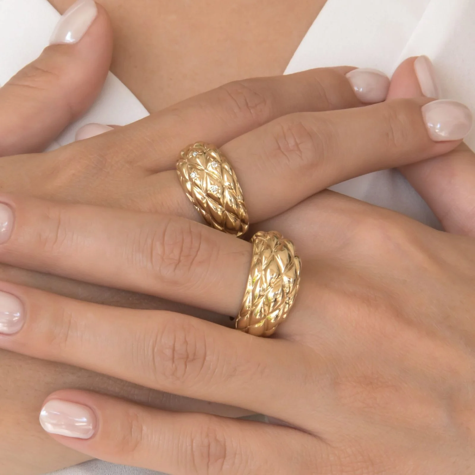 Kylie Dome Diamond Cut Ring — additional product image 8 from AntEva Crafts