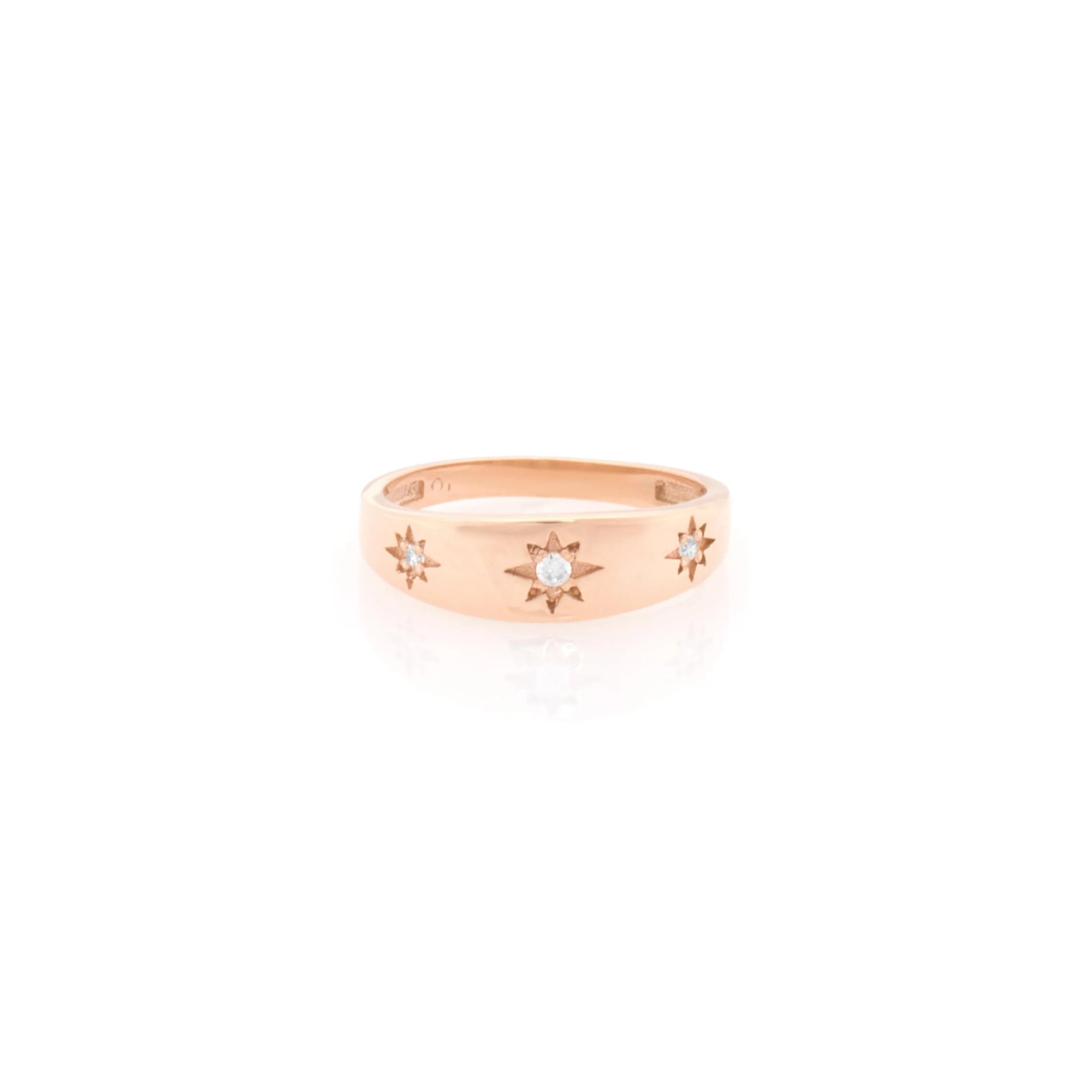 Diamond North Star Ring with 3 Diamonds — additional product image 3 from AntEva Crafts