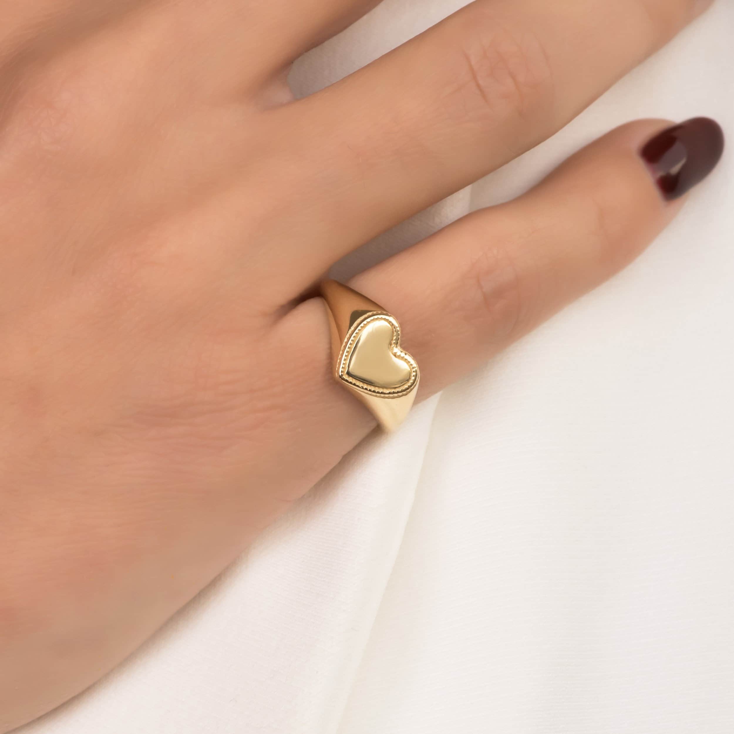 Heart Pinky Ring — additional product image 2 from AntEva Crafts