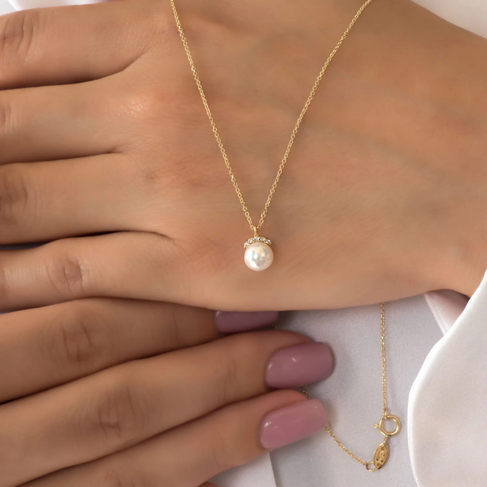 Floating Pearl Chain Necklace — additional product image 7 from AntEva Crafts