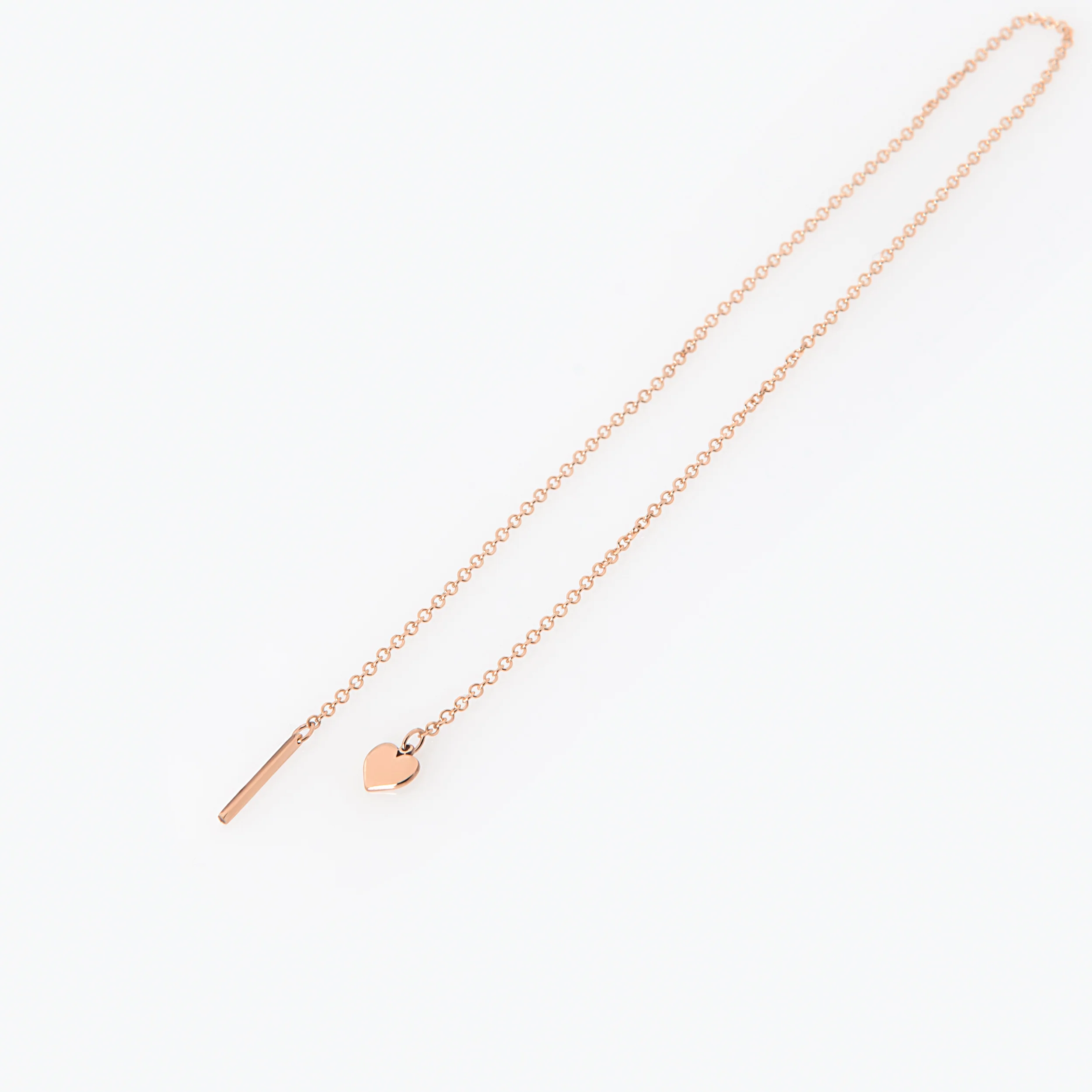Threader Chain Earrings with Heart Charm — additional product image 4 from AntEva Crafts