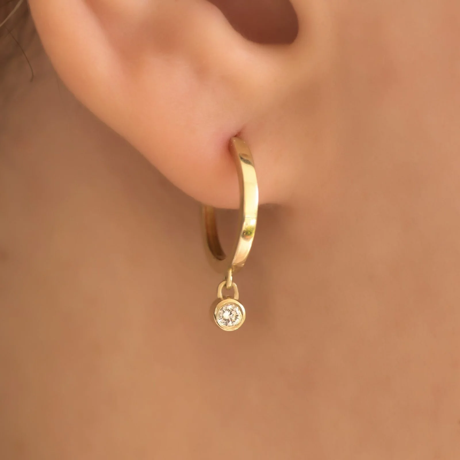 Diamond Hoop Earrings — additional product image 4 from AntEva Crafts