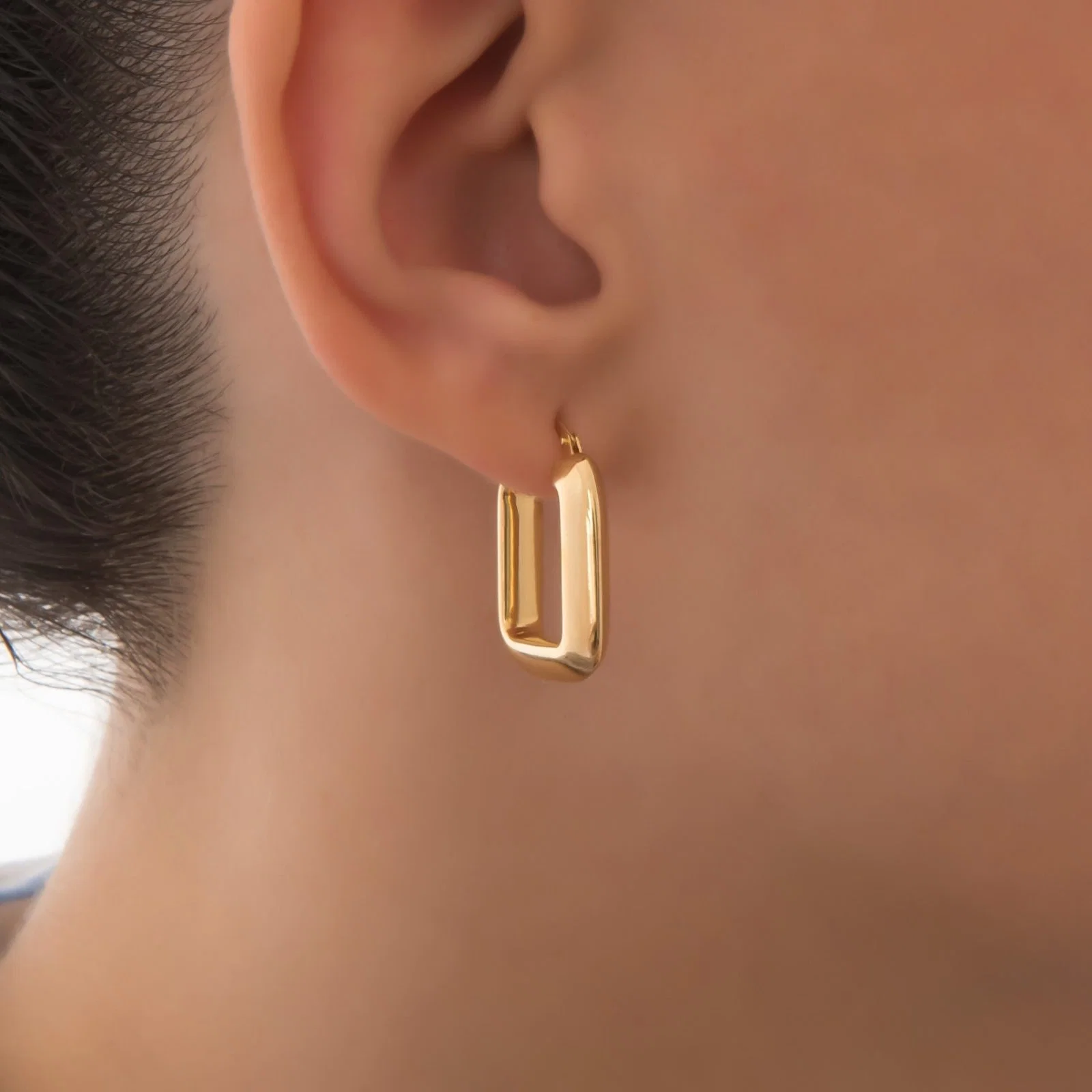 Square Hoop Hinged Earrings — additional product image 2 from AntEva Crafts