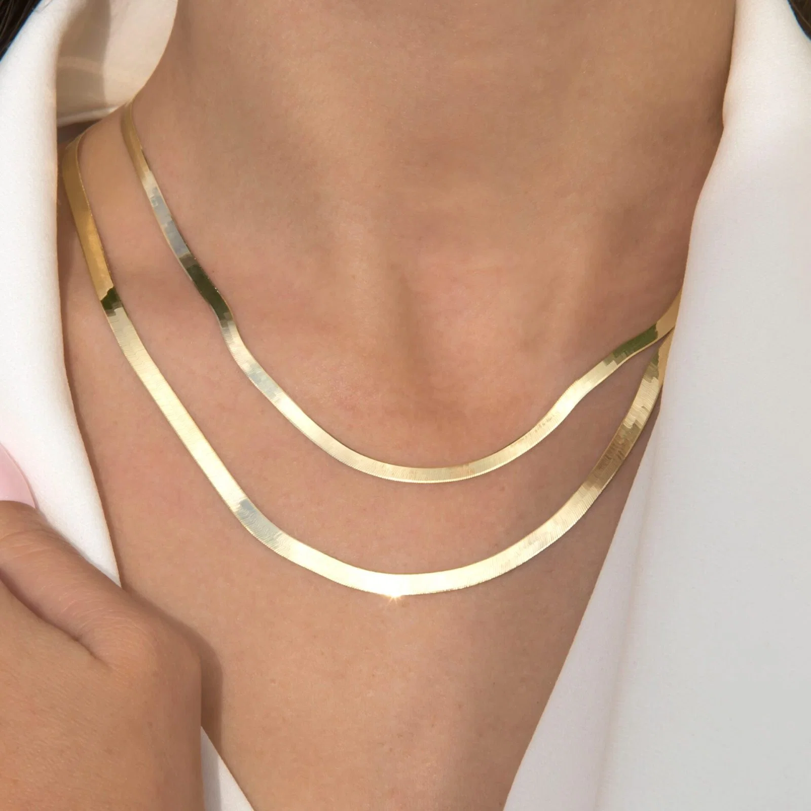 Herringbone Snake Chain 3.8mm — additional product image 5 from AntEva Crafts