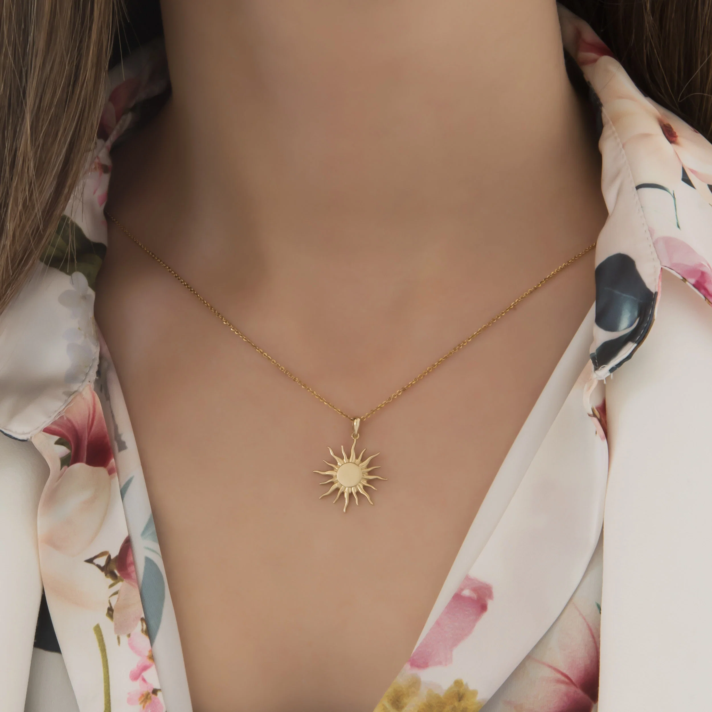 Celestial Gold Sun Pendant — additional product image 2 from AntEva Crafts