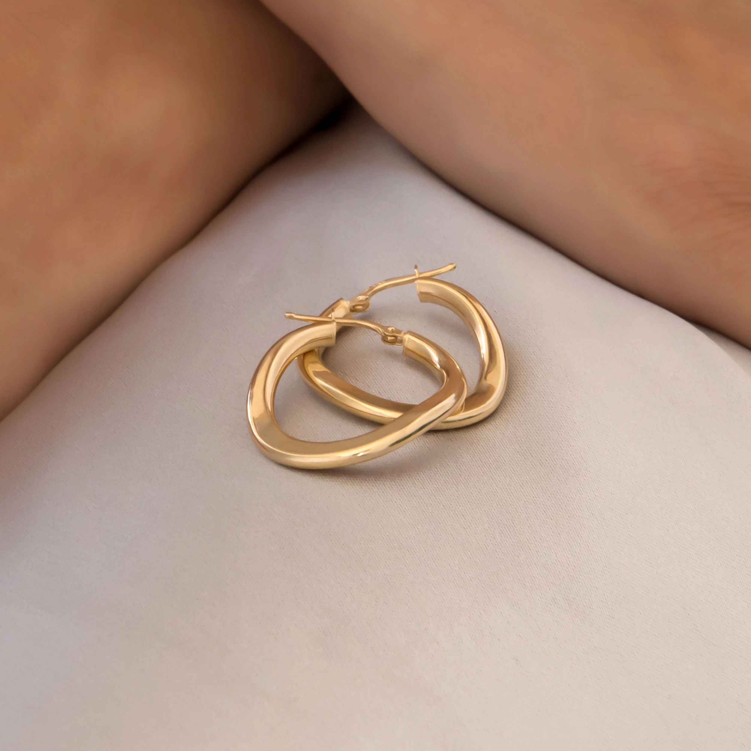 Wavy Round Hoop Earrings — additional product image 6 from AntEva Crafts