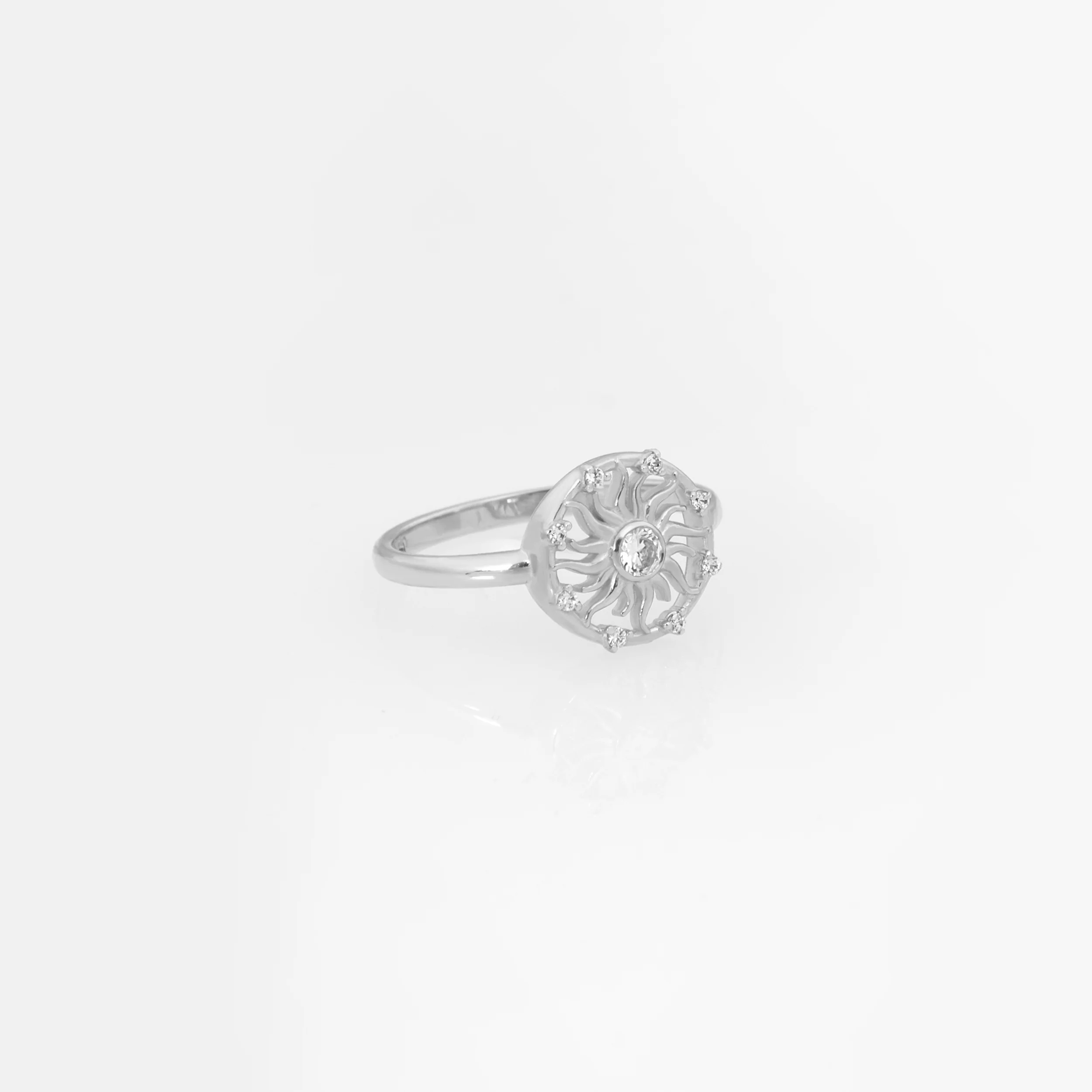 Gold Sunburst Ring with White Stones — additional product image 3 from AntEva Crafts