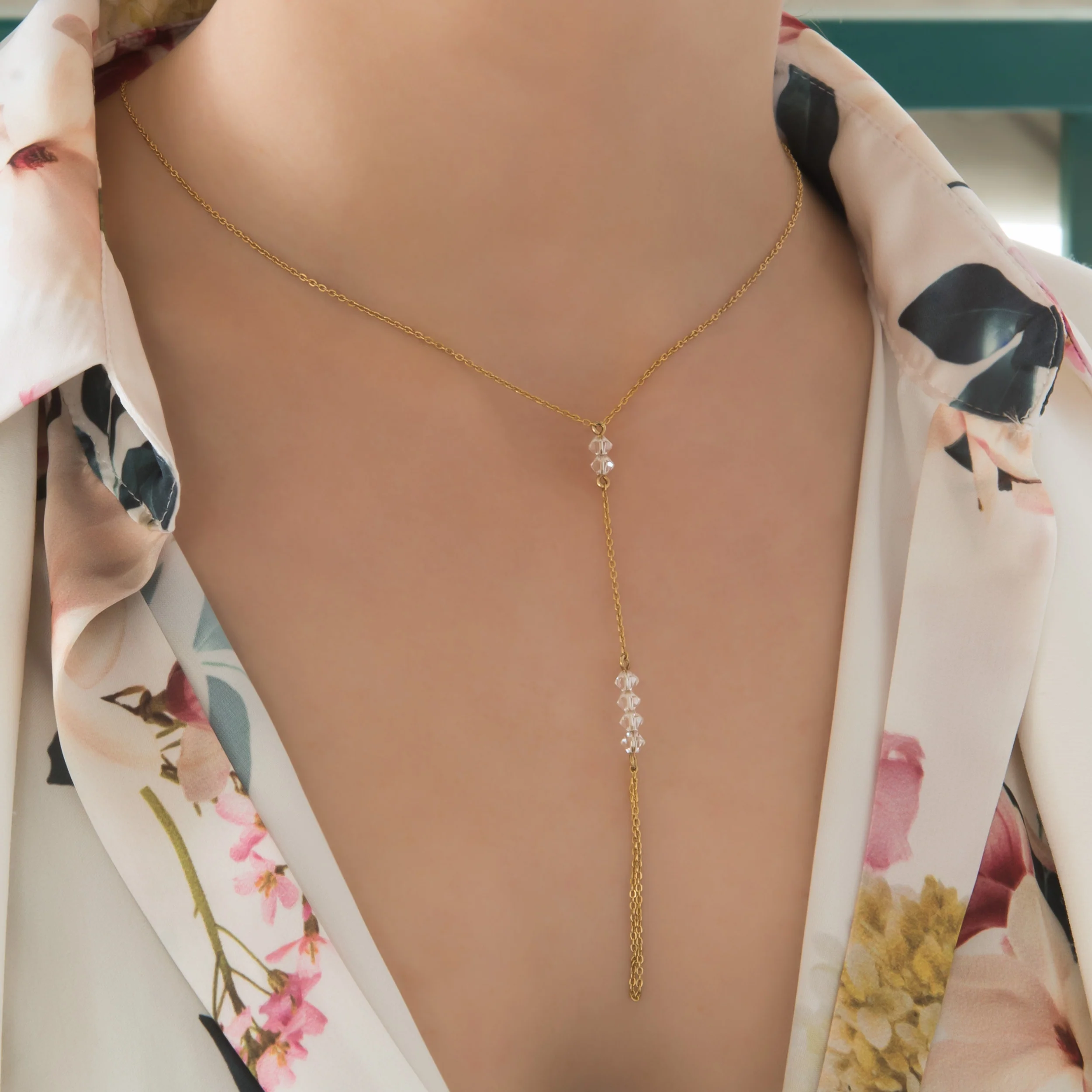 Two-in-One Swarovski Crystal Hand Chain and Necklace — additional product image 2 from AntEva Crafts