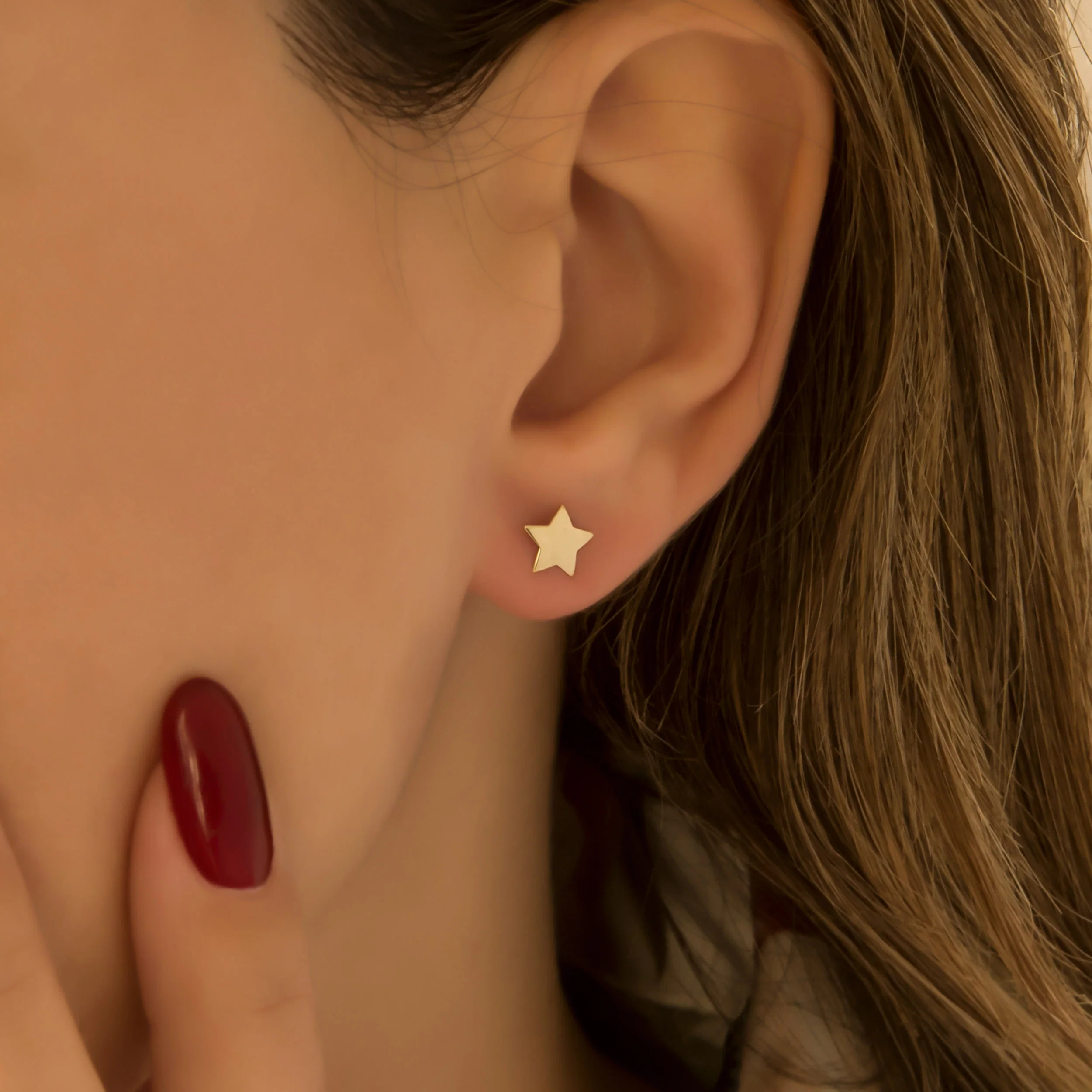 Star Stud Earrings — additional product image 2 from AntEva Crafts