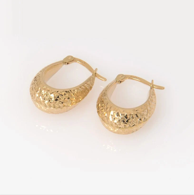 Diamond Cut Drop Hoop Earrings — additional product image 3 from AntEva Crafts
