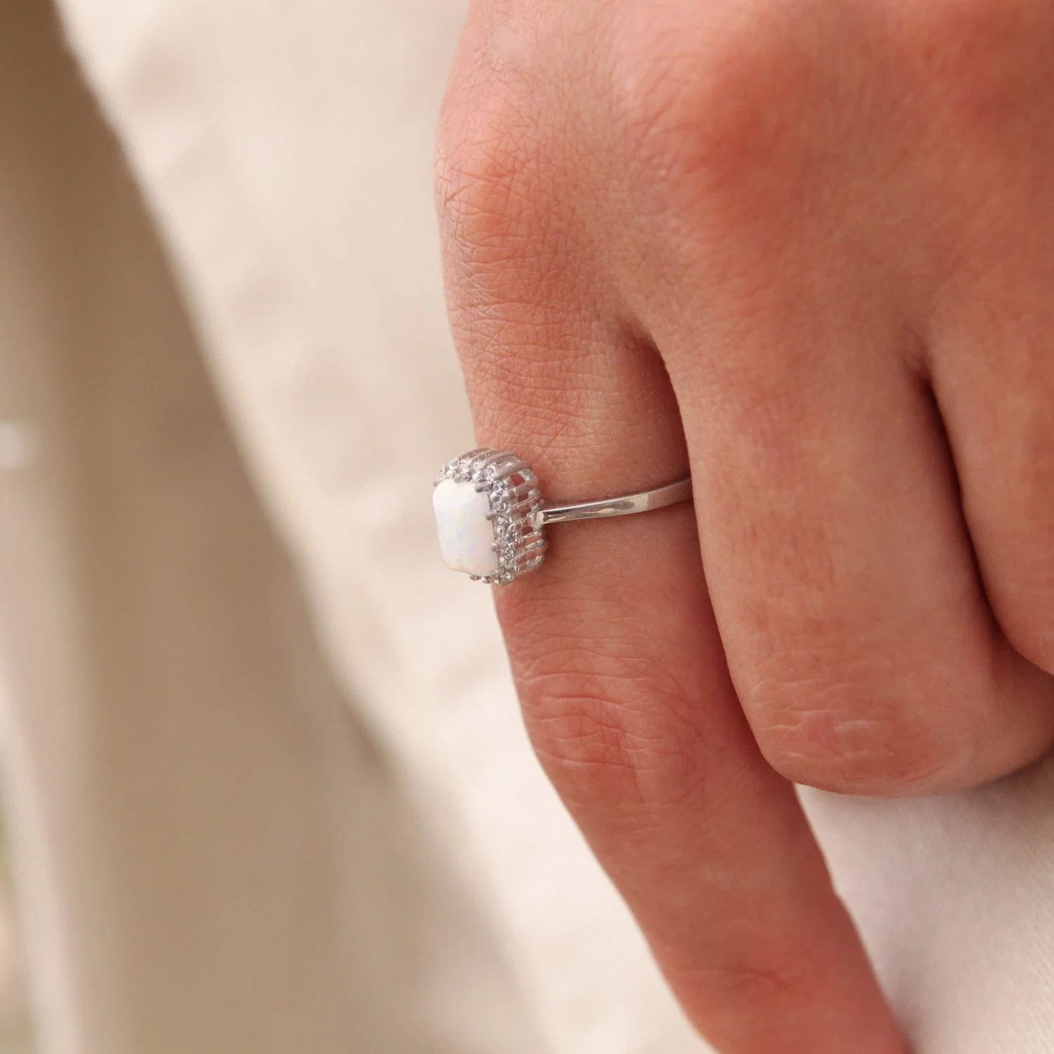 White Opal Gold Ring — additional product image 5 from AntEva Crafts