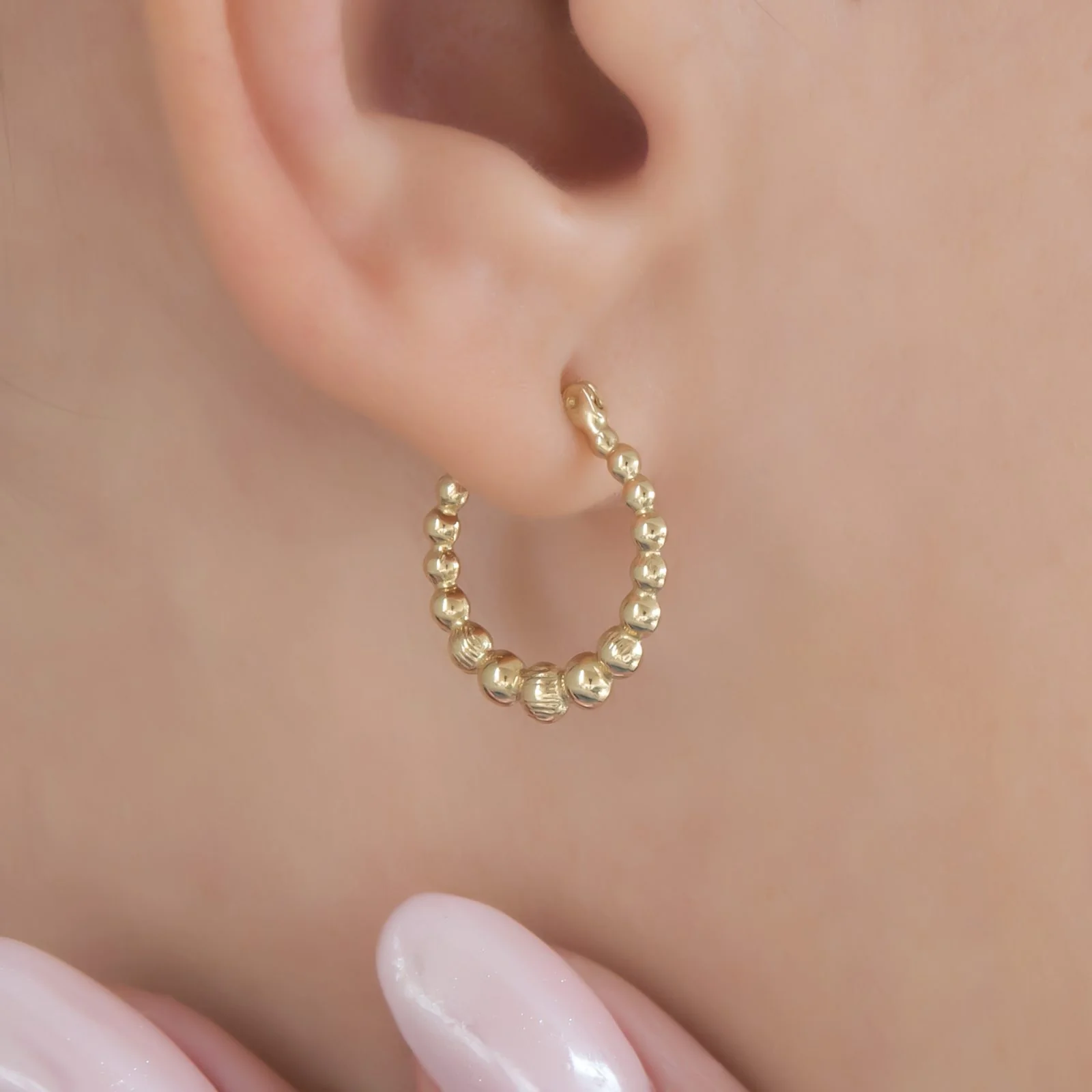 Hoop Ball Earrings — additional product image 2 from AntEva Crafts