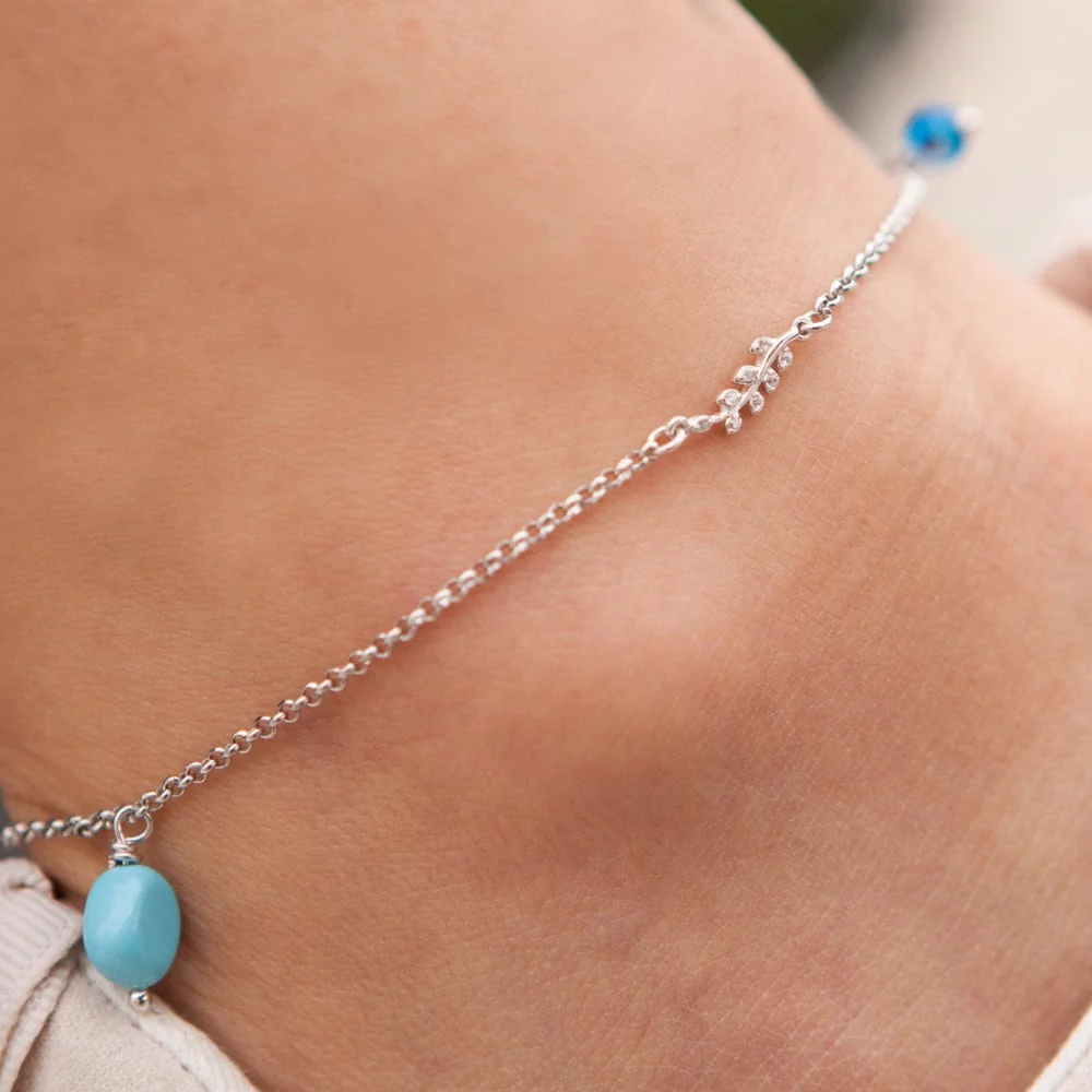 Silver Leaf Anklet — additional product image 3 from AntEva Crafts