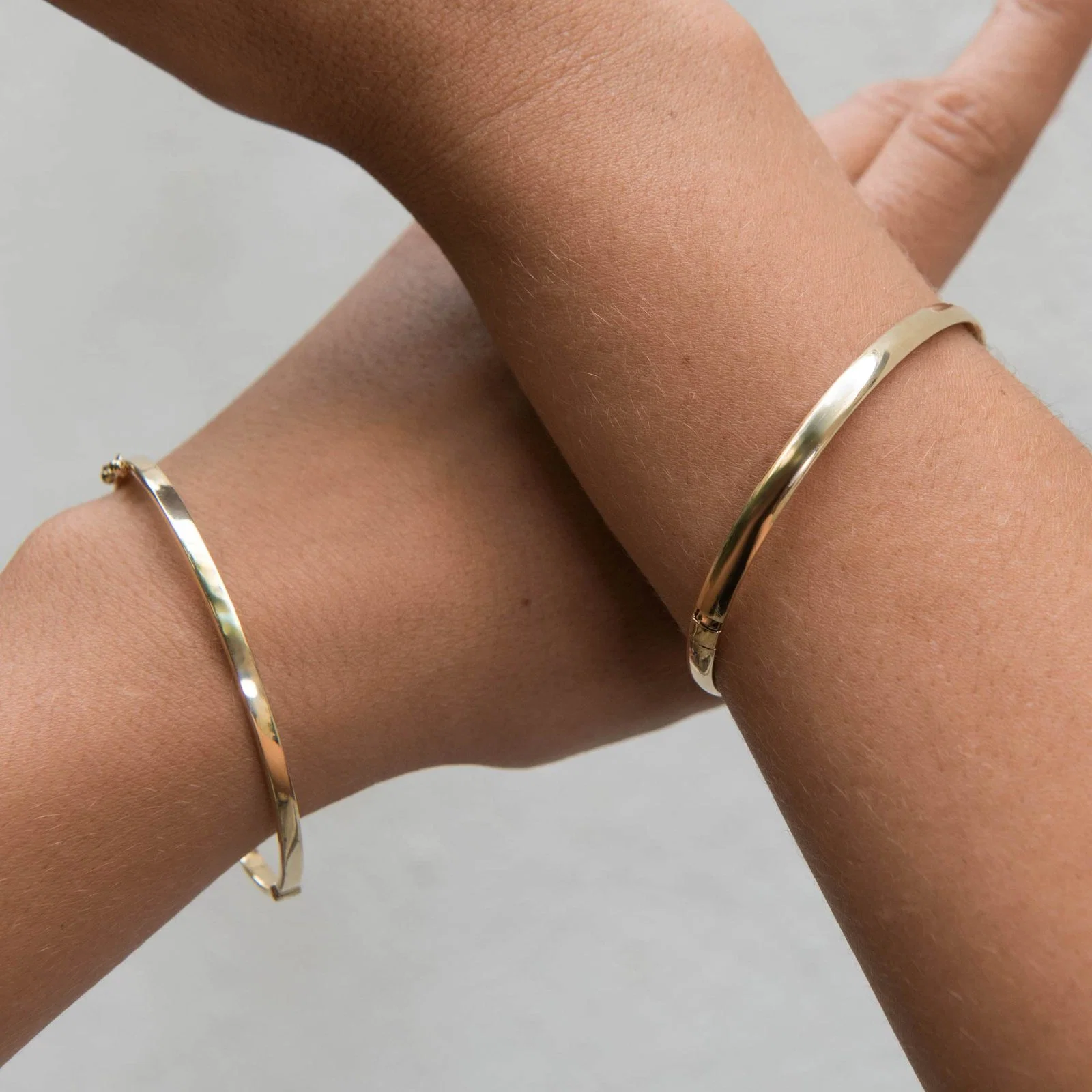 Classic Gold Oval Bangle — additional product image 2 from AntEva Crafts