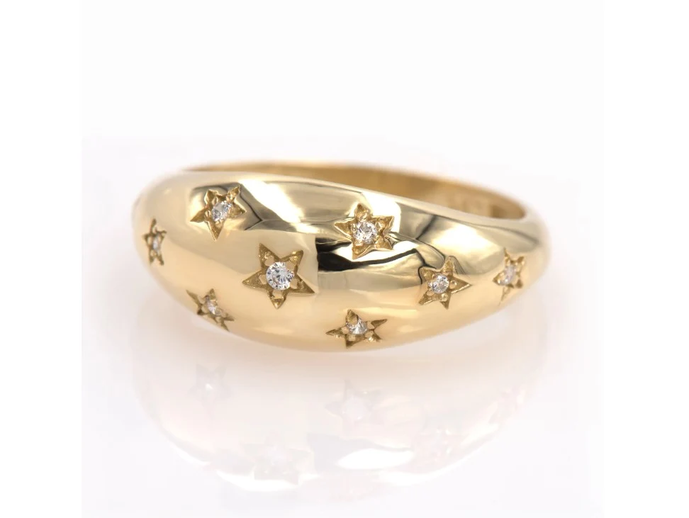 Diamond Starburst Ring with 9 Stones — additional product image 6 from AntEva Crafts