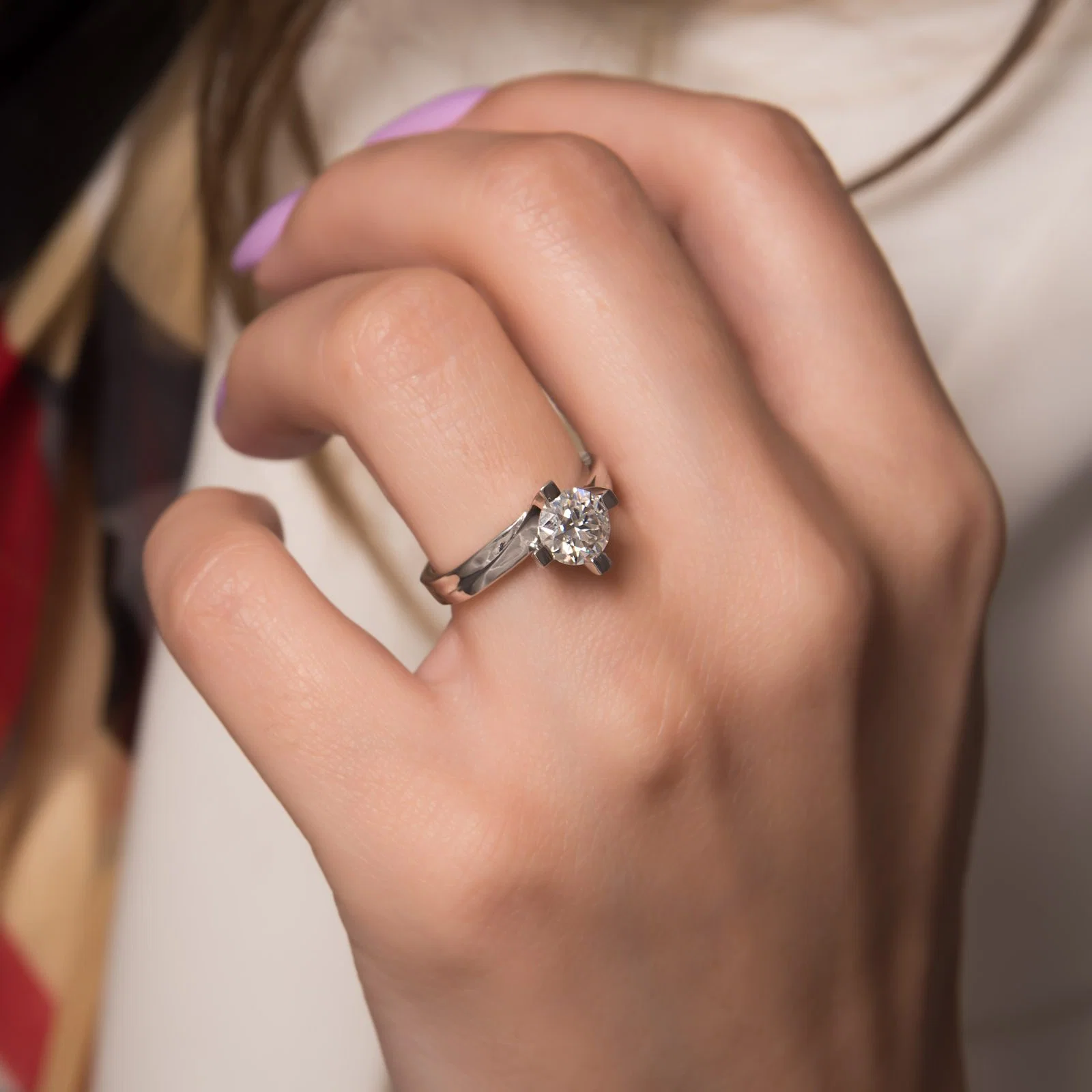 Solitaire Moissanite Ring 14k — additional product image 6 from AntEva Crafts
