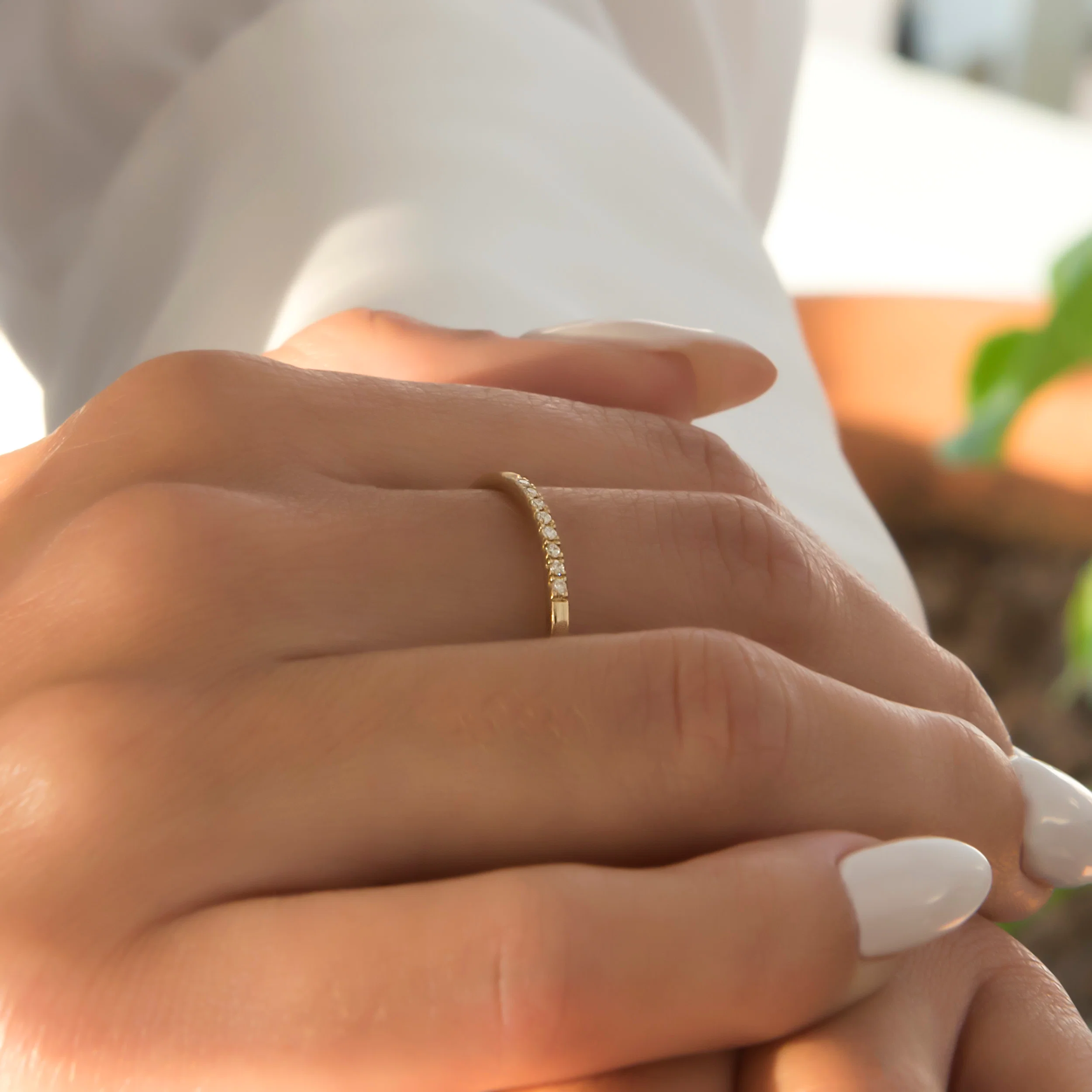 Diamond Dainty Ring 1.4mm — additional product image 4 from AntEva Crafts