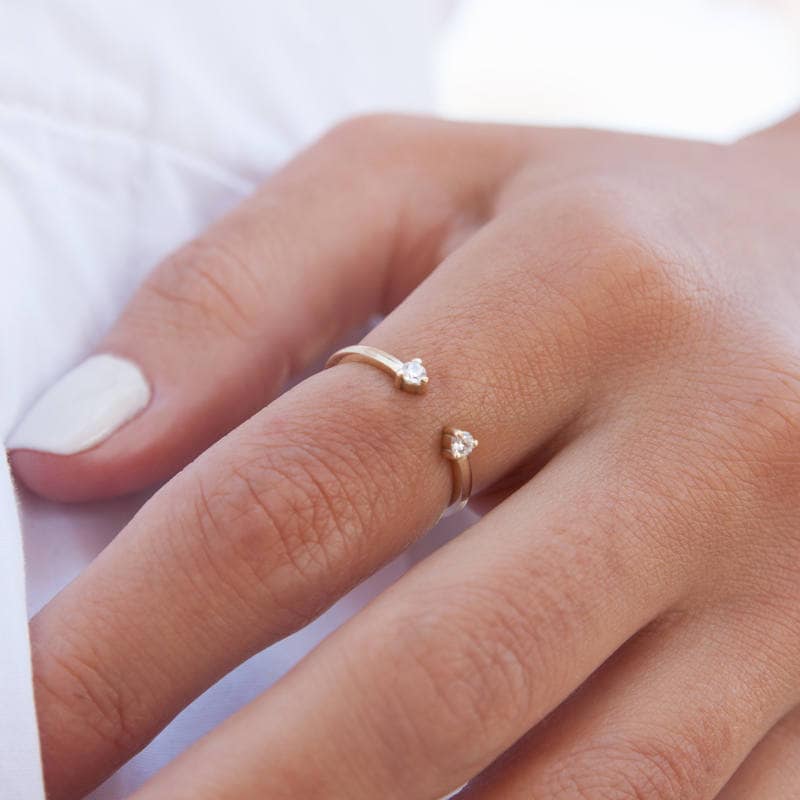 Double Open Diamond Ring — additional product image 2 from AntEva Crafts