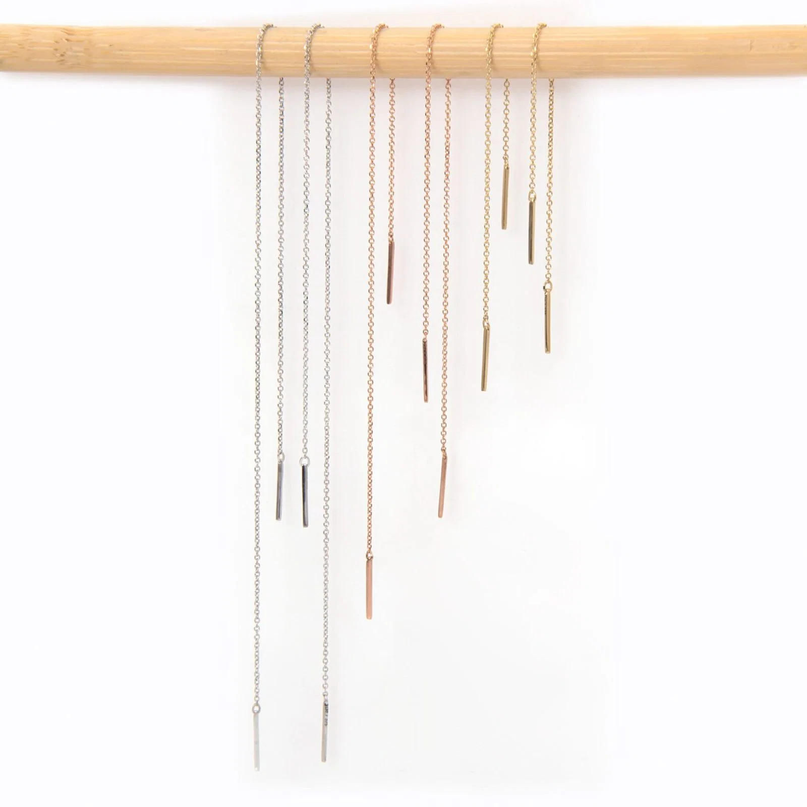 Threader Chain Earrings with Bars — additional product image 8 from AntEva Crafts