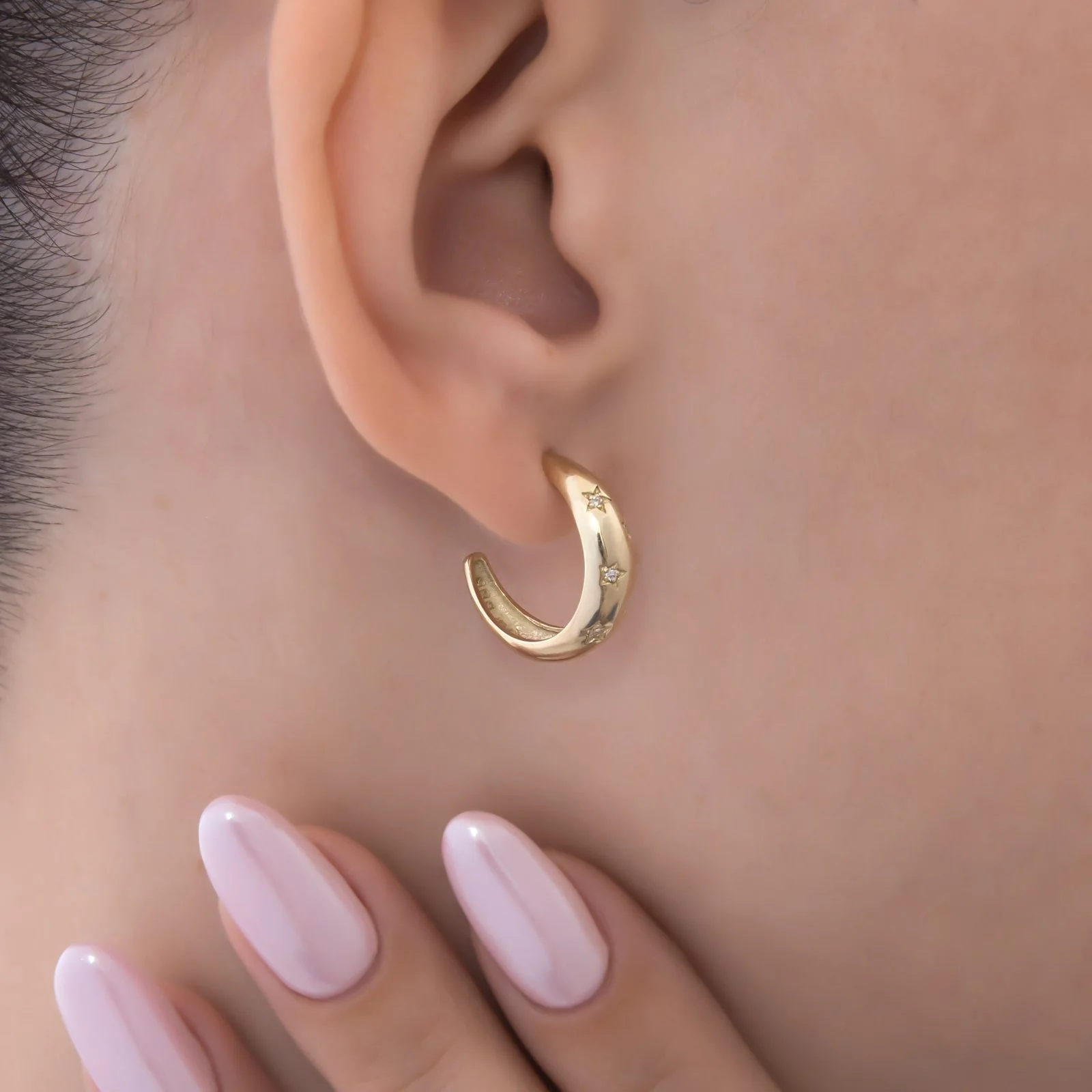 Starburst Diamond Hoop Earrings — additional product image 4 from AntEva Crafts