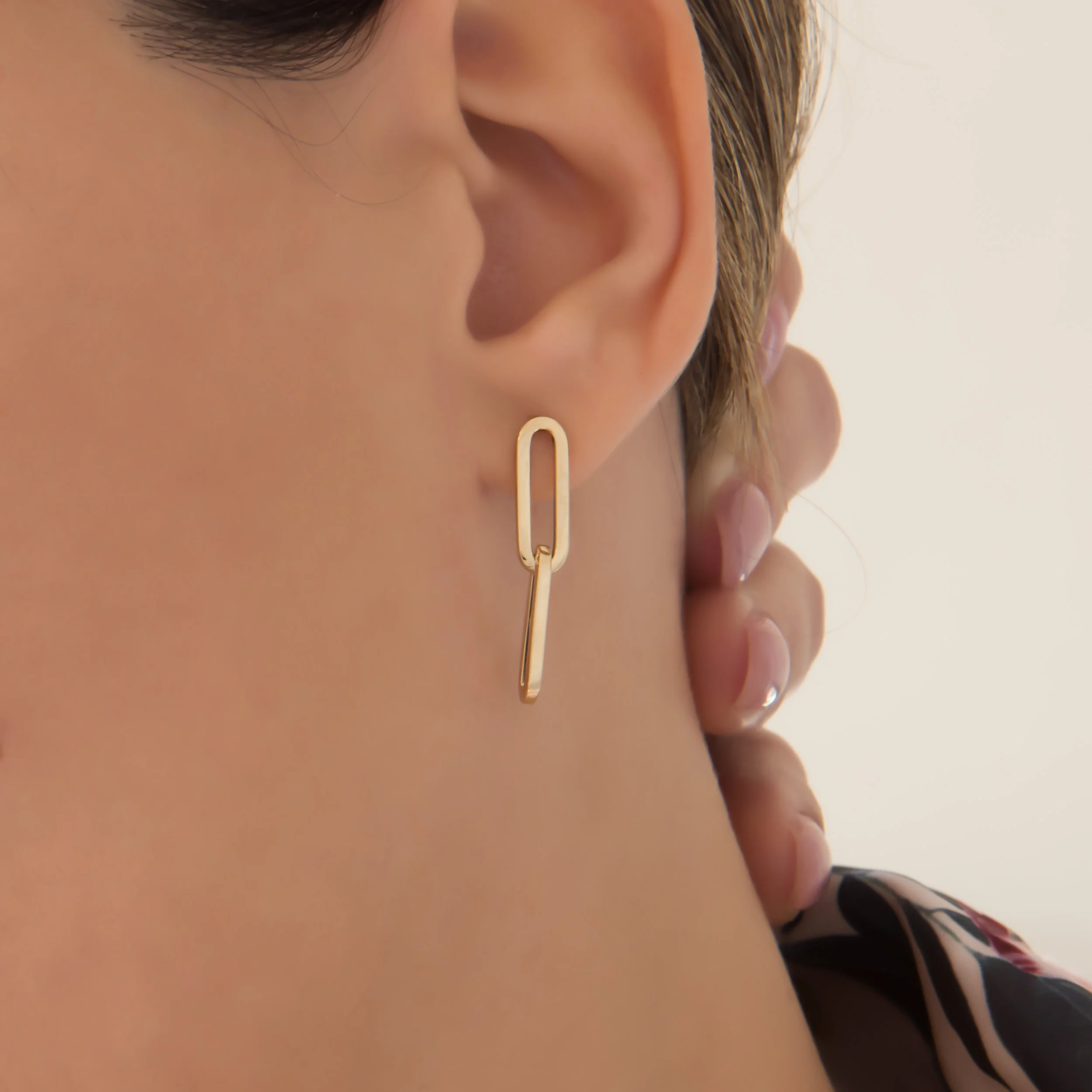 Paperclip Drop Earrings — additional product image 2 from AntEva Crafts