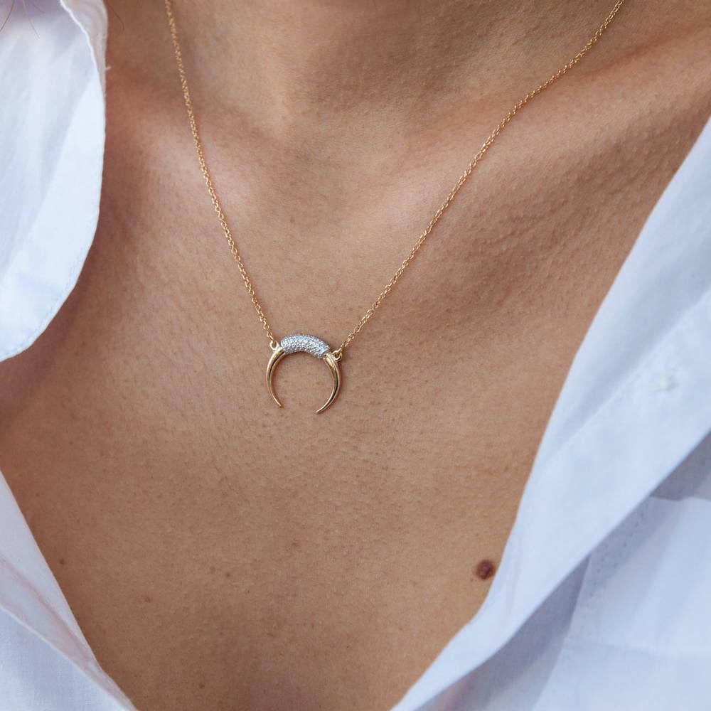 Diamonds Horn Necklace — additional product image 2 from AntEva Crafts