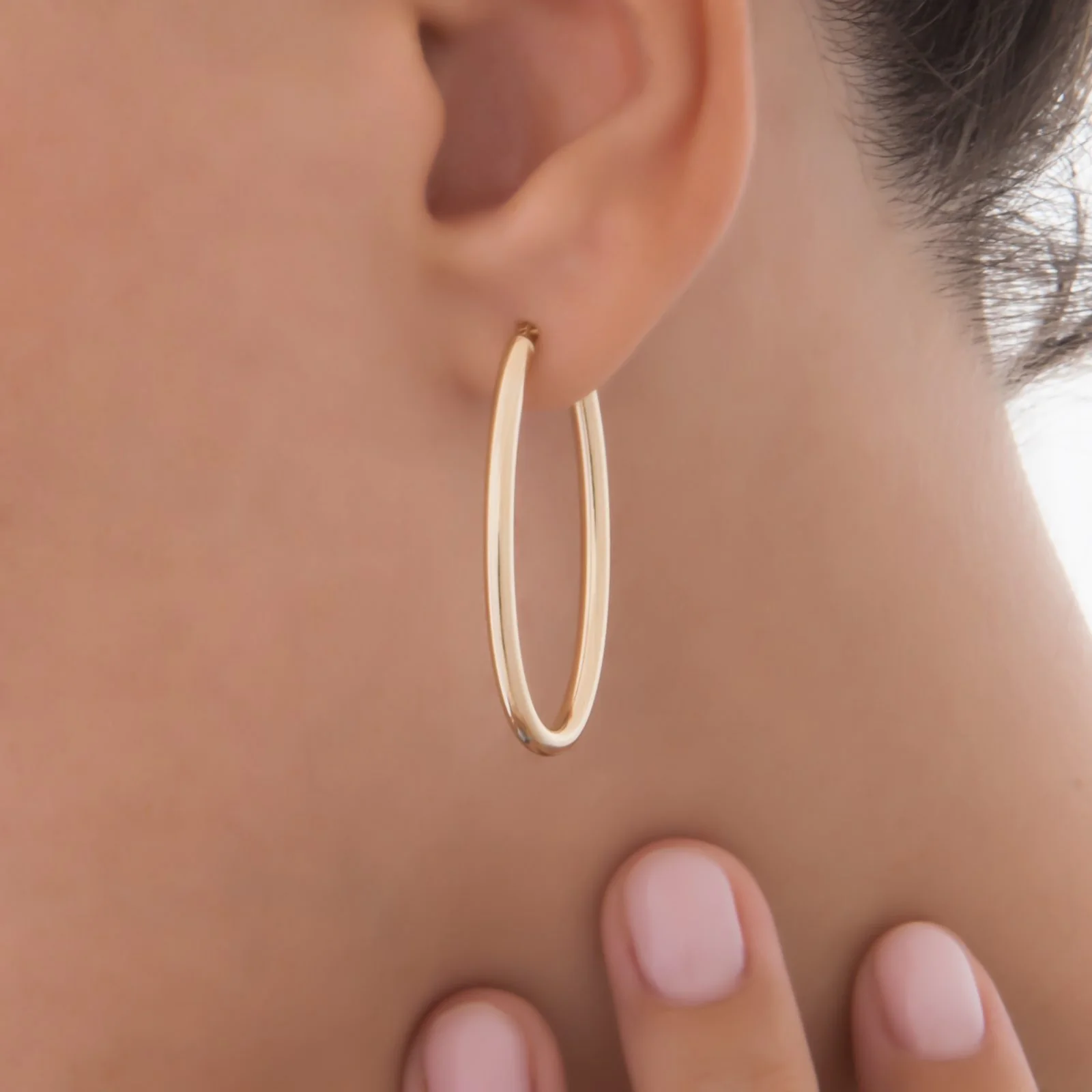 Oval Hinged Hoop Earrings — additional product image 2 from AntEva Crafts